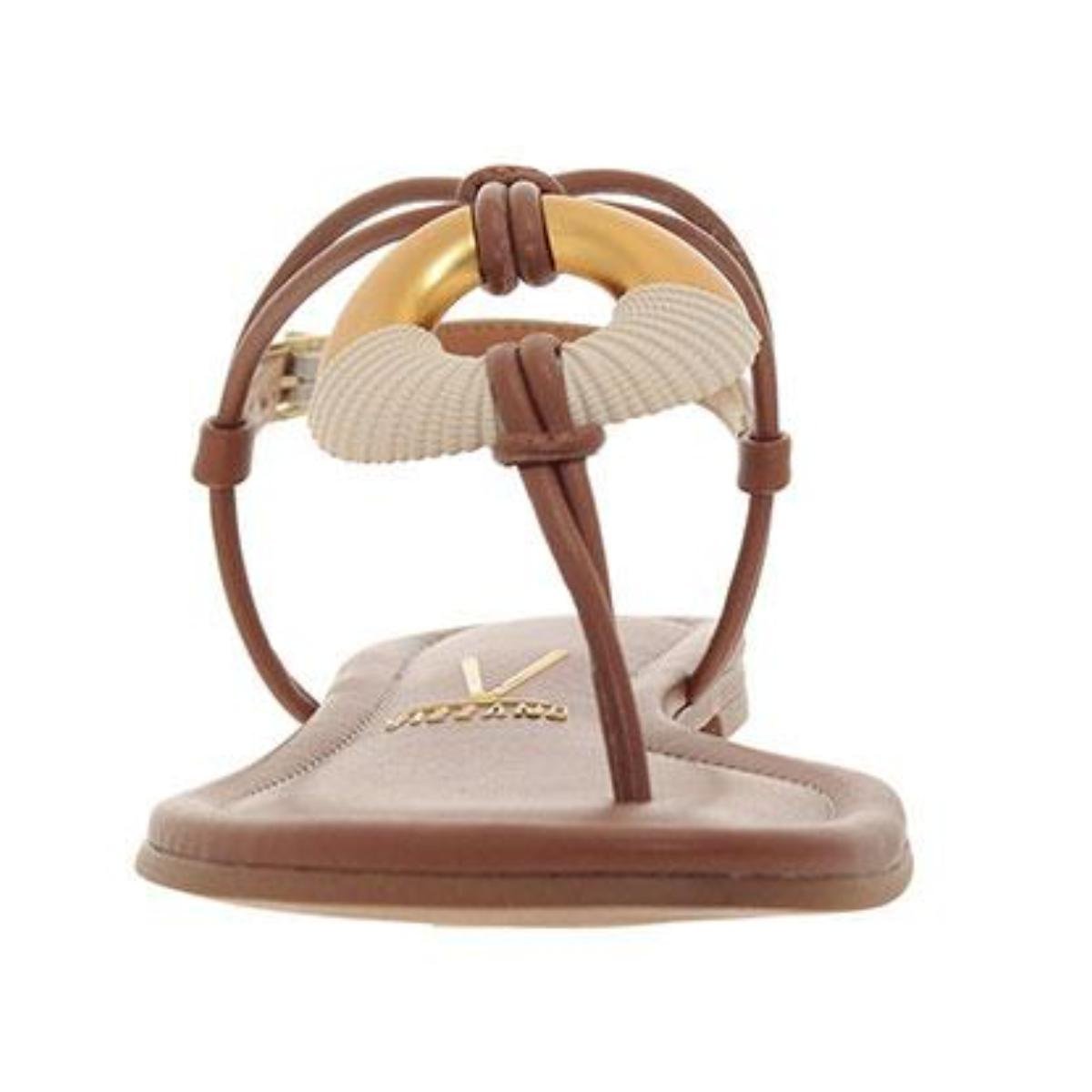 Sandália Rasteirinha Casual Feminino Vizzano 63711001 Marrom Marrom 5