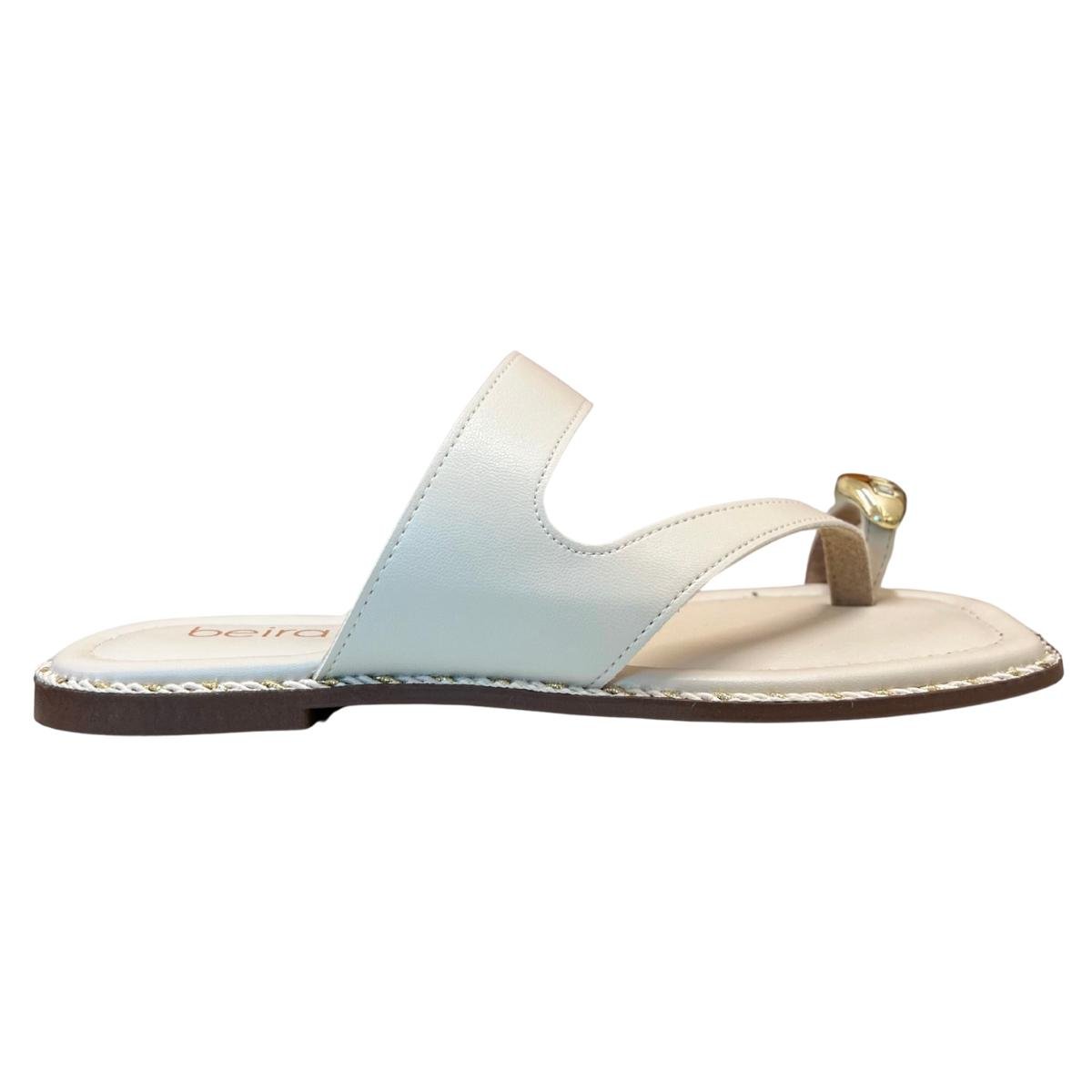 Sandália Rasteirinha Casual Feminino Beira Rio 8506209 Branco Branco 2