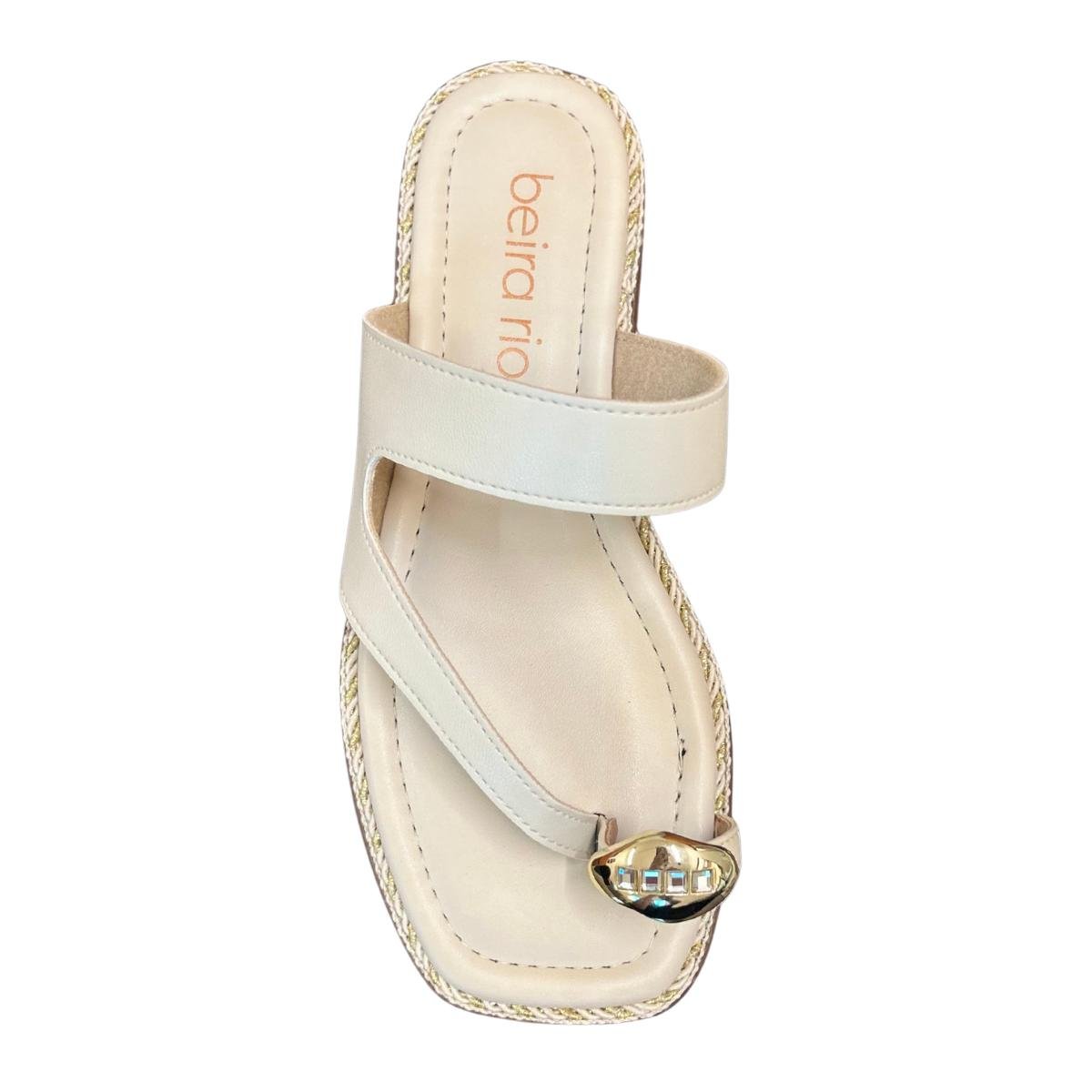 Sandália Rasteirinha Casual Feminino Beira Rio 8506209 Branco Branco 4