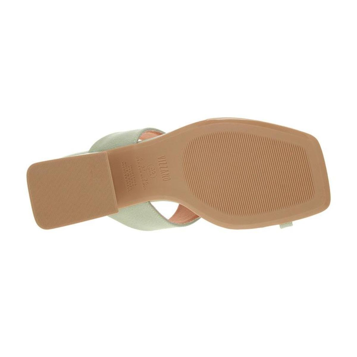 Tamanco Salto Bloco Casual Feminino Vizzano 6558103 Verde Verde 7
