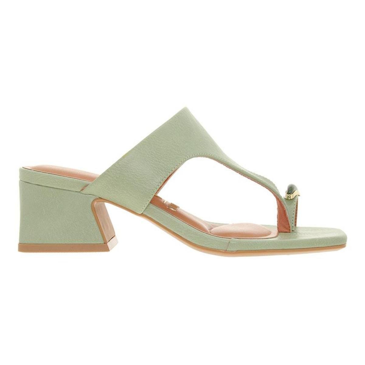 Tamanco Salto Bloco Casual Feminino Vizzano 6558103 Verde Verde 2