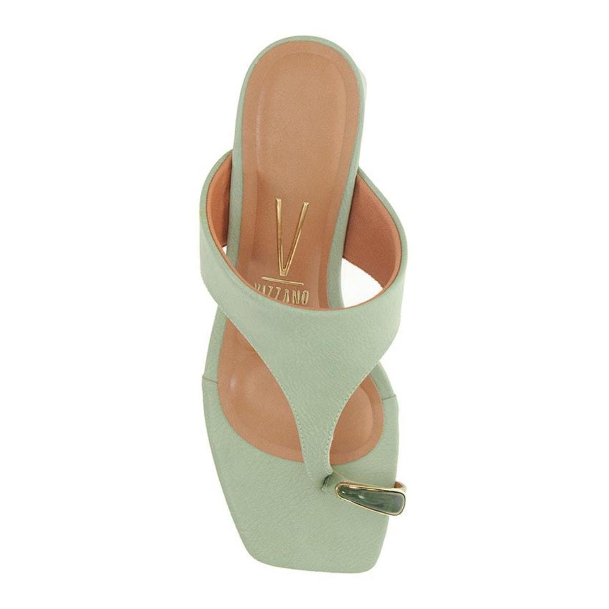 Tamanco Salto Bloco Casual Feminino Vizzano 6558103 Verde Verde 4