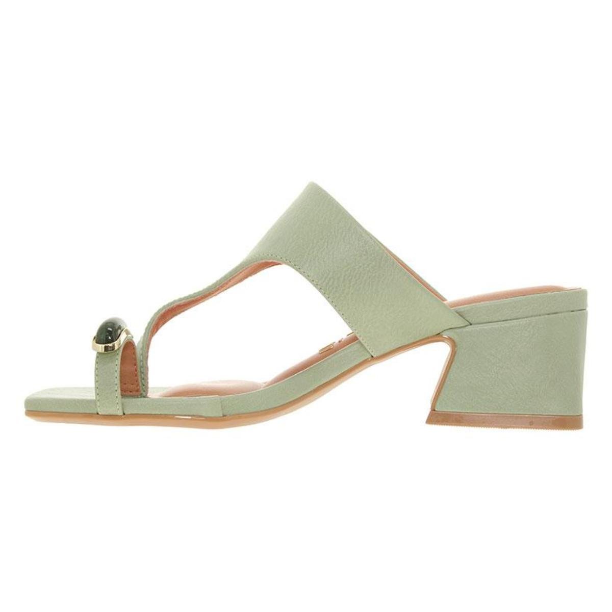 Tamanco Salto Bloco Casual Feminino Vizzano 6558103 Verde Verde 3