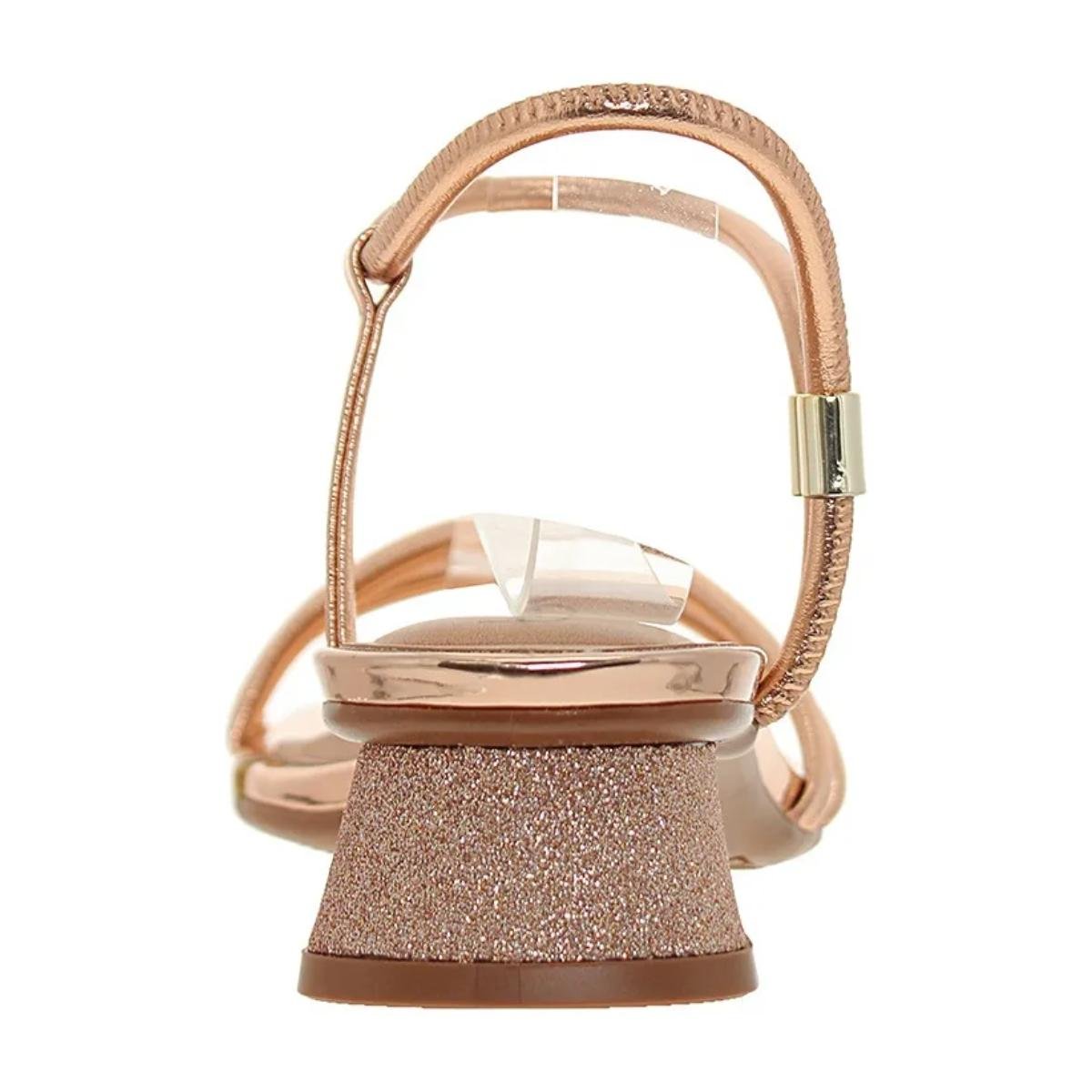 Sandália Salto Baixo Casual Feminino Beira Rio 8540103 Ouro Dourado 6