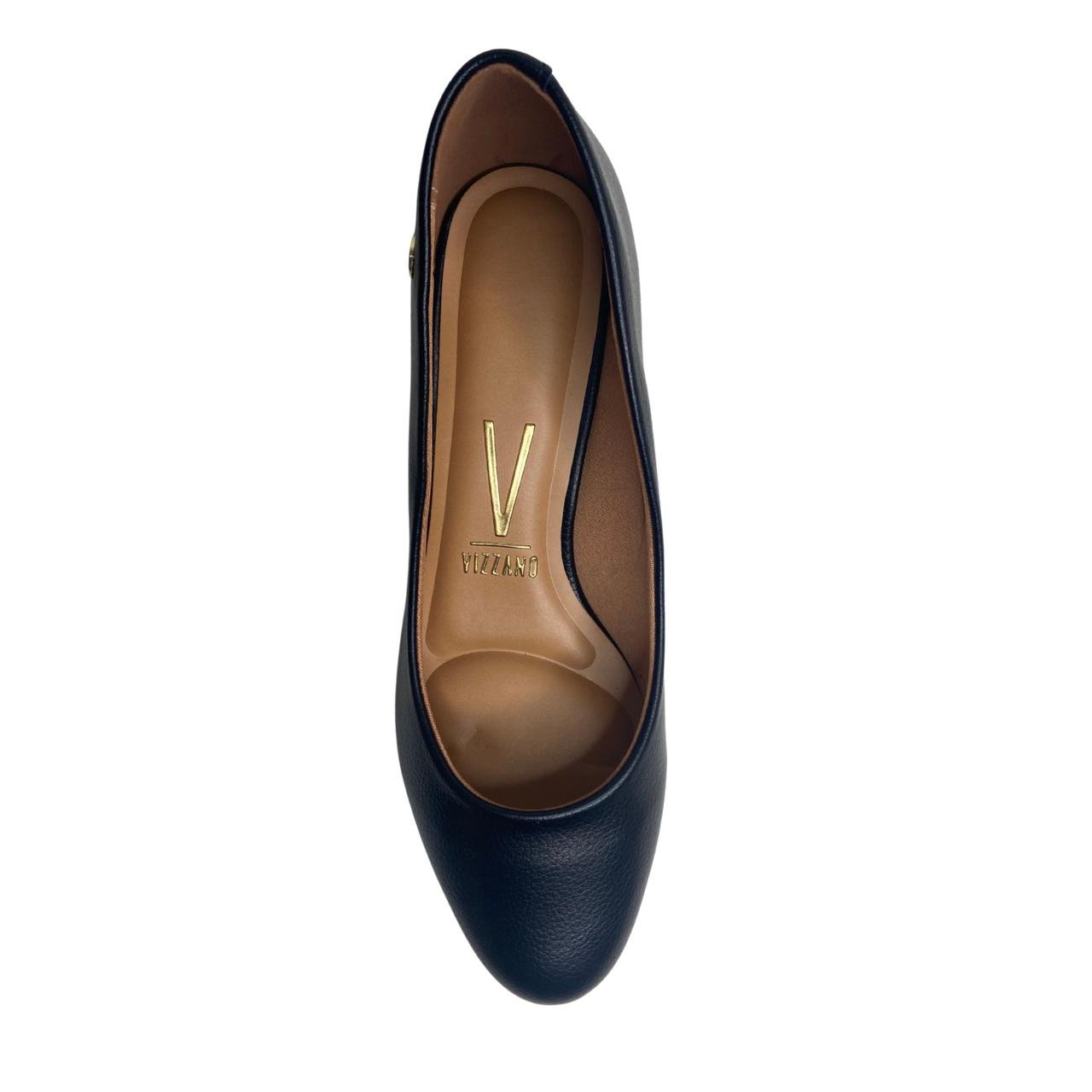 Sapato Scarpin Salto Grosso Casual Feminino Vizzano 1423100 Preto Preto 4