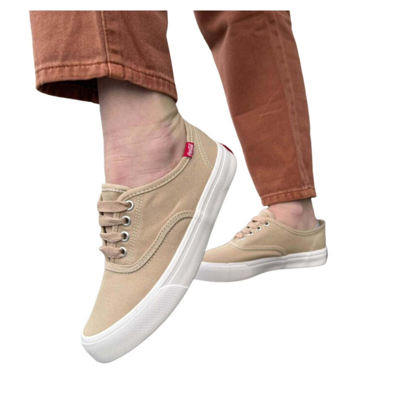 Tênis Casual Masculino Coca Cola CC0471 Areia Bege 7