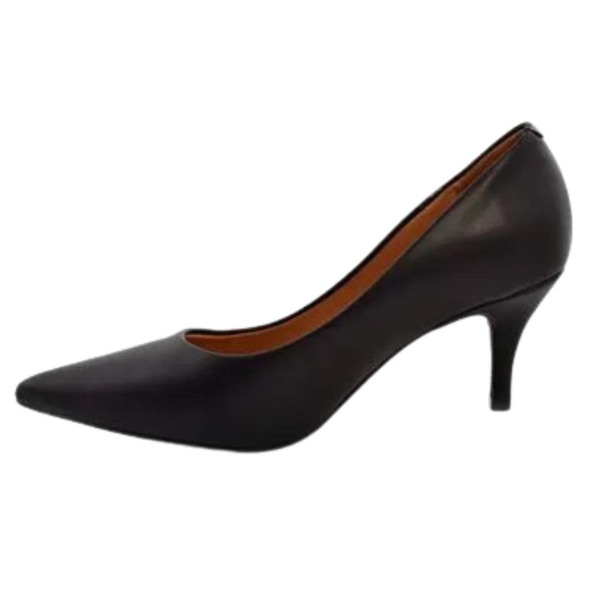Sapato Scarpin Feminino Vizzano 1185702 Preto Salto Médio Preto 3