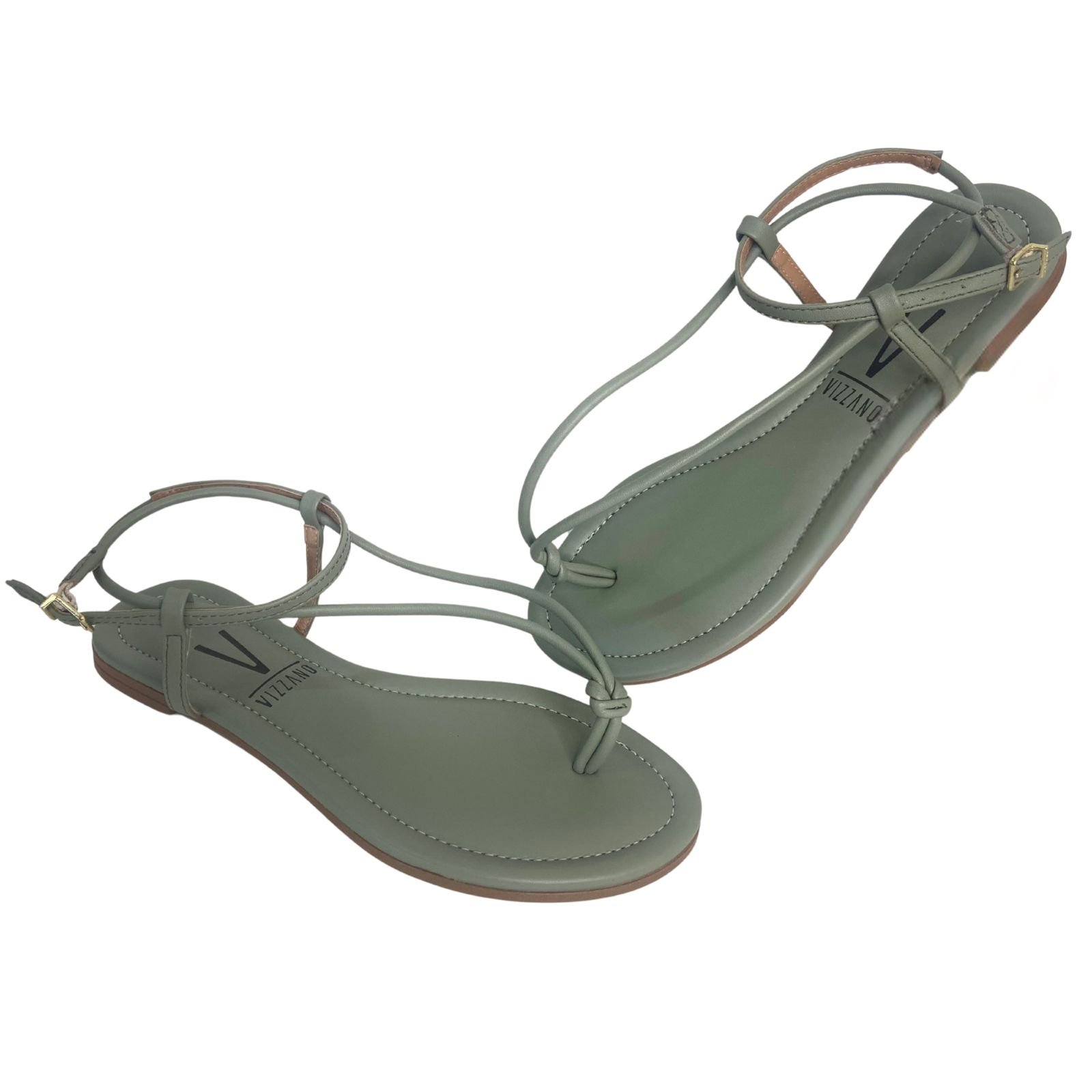 Sandália Rasteirinha Casual Feminina Vizzano 62351716 Verde Verde 5