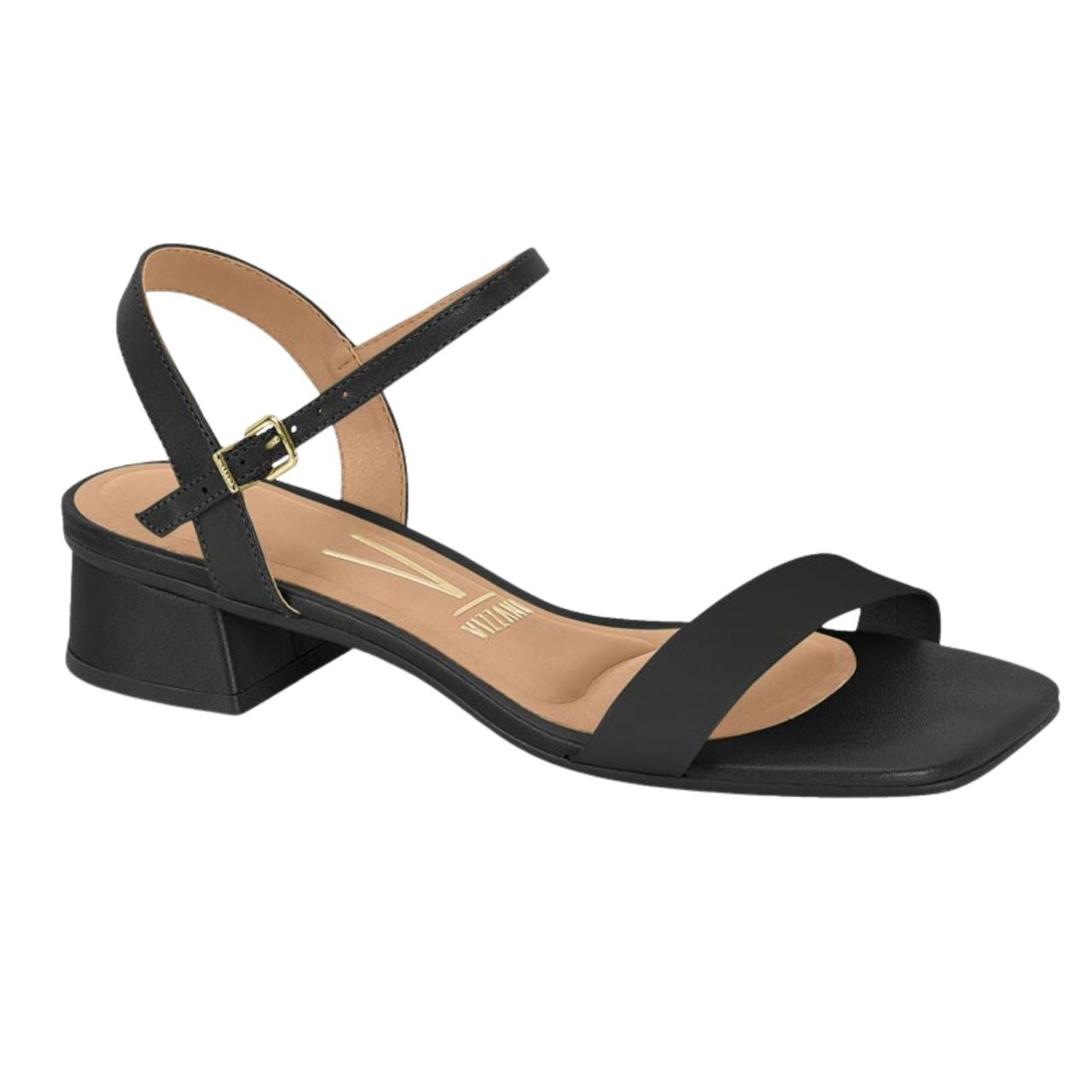 Sandália Salto Bloco Casual Feminina Vizzano 6454111 Preto