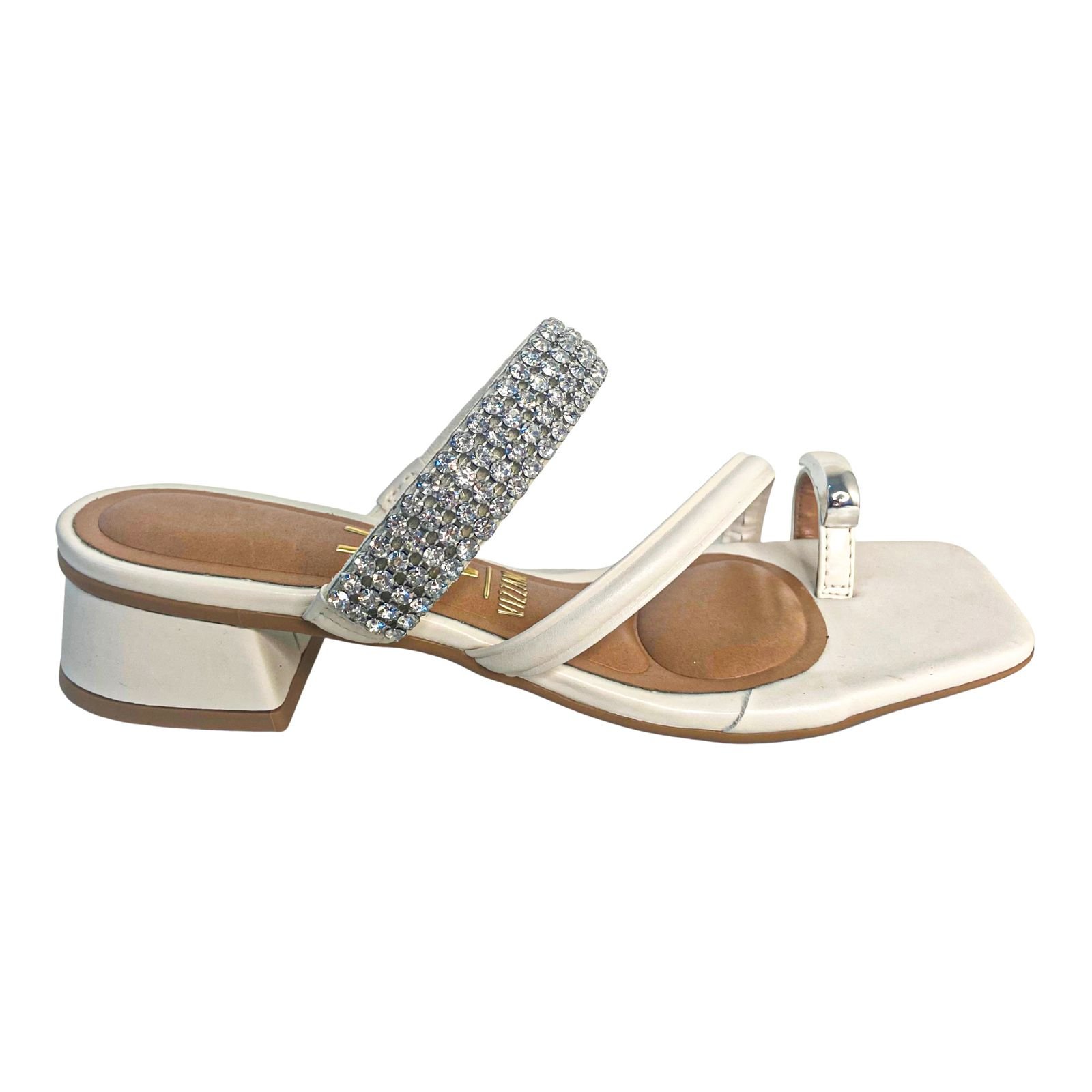 Tamanco Salto Bloco Casual Feminino Vizzano 64541333 Off White Branco 2