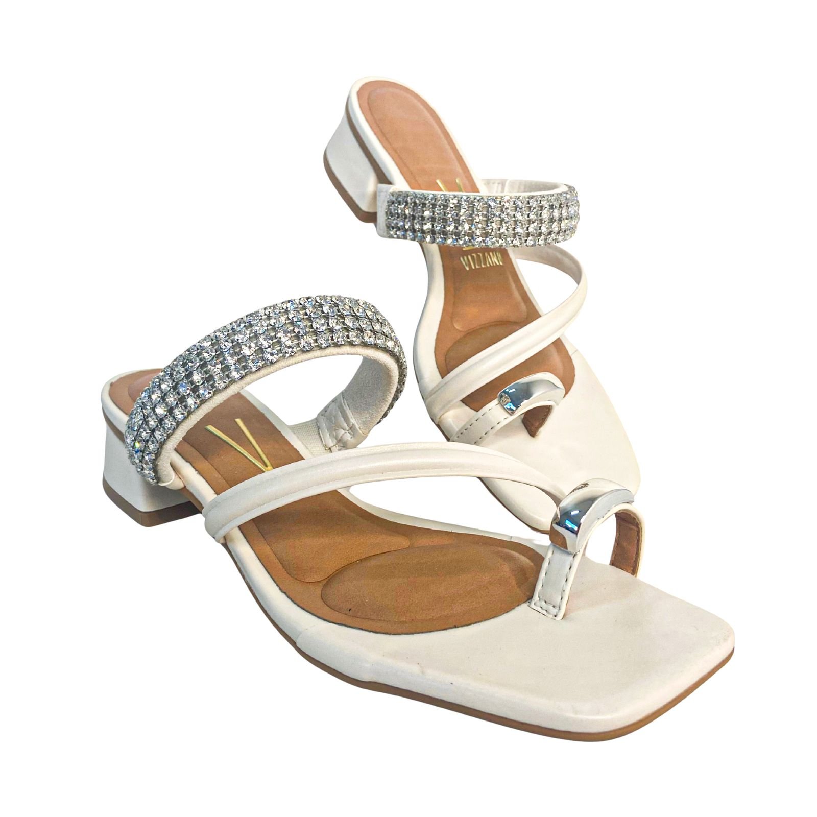 Tamanco Salto Bloco Casual Feminino Vizzano 64541333 Off White Branco 5