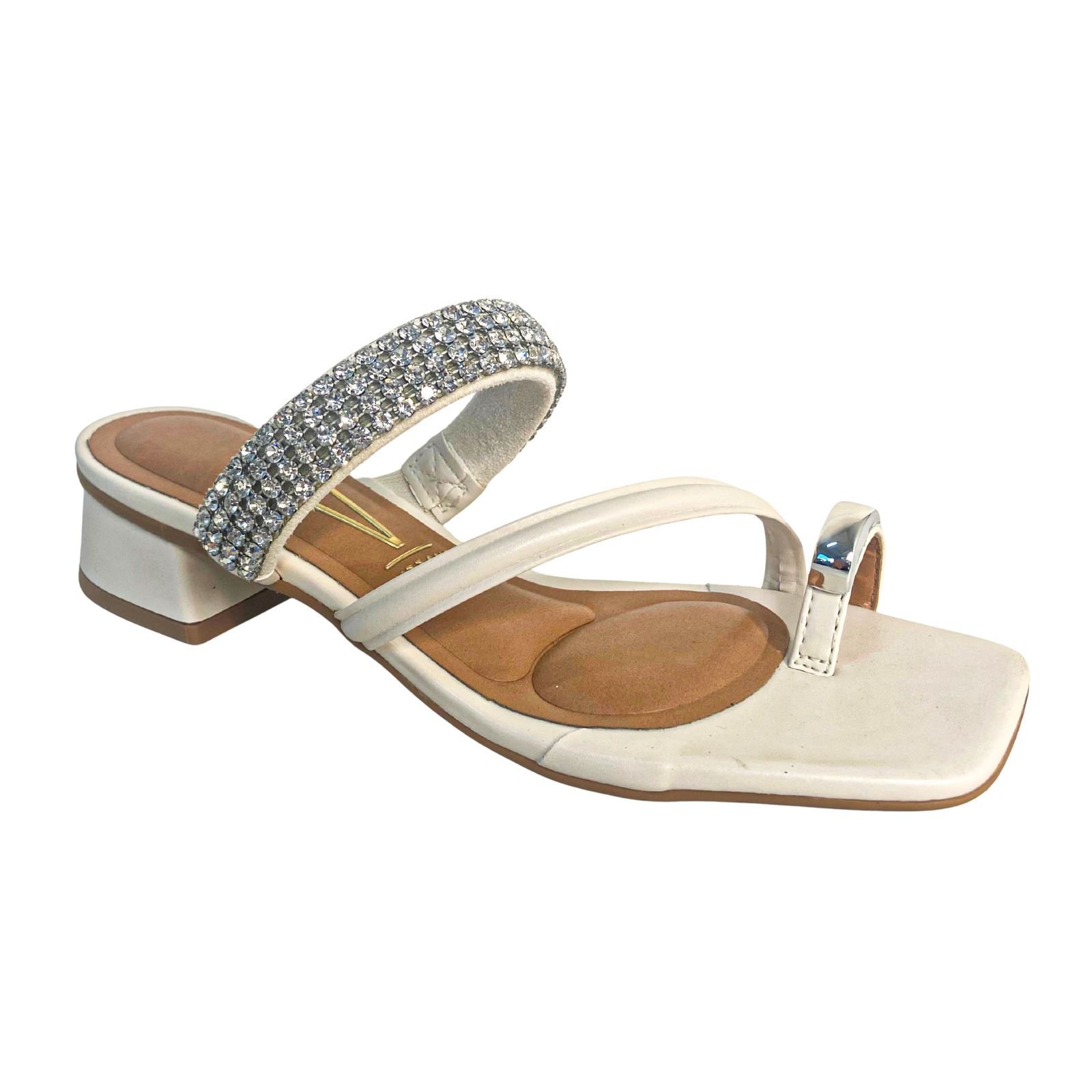 Tamanco Salto Bloco Casual Feminino Vizzano 64541333 Off White