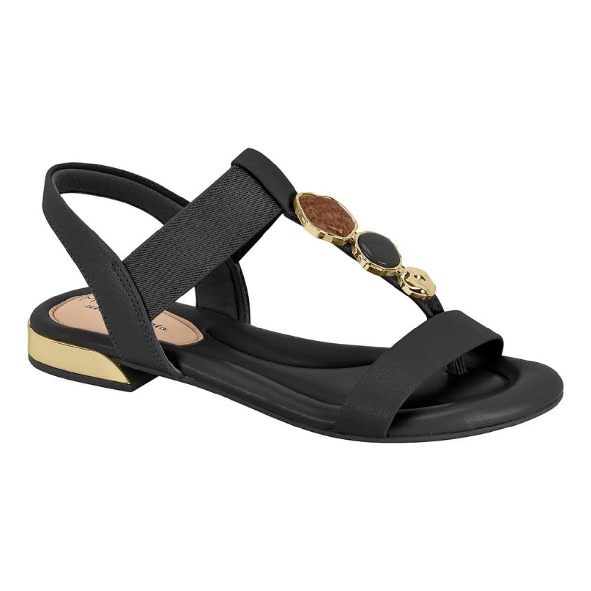 Sandália Rasteirinha Casual Feminino Modare 7217104 Preto