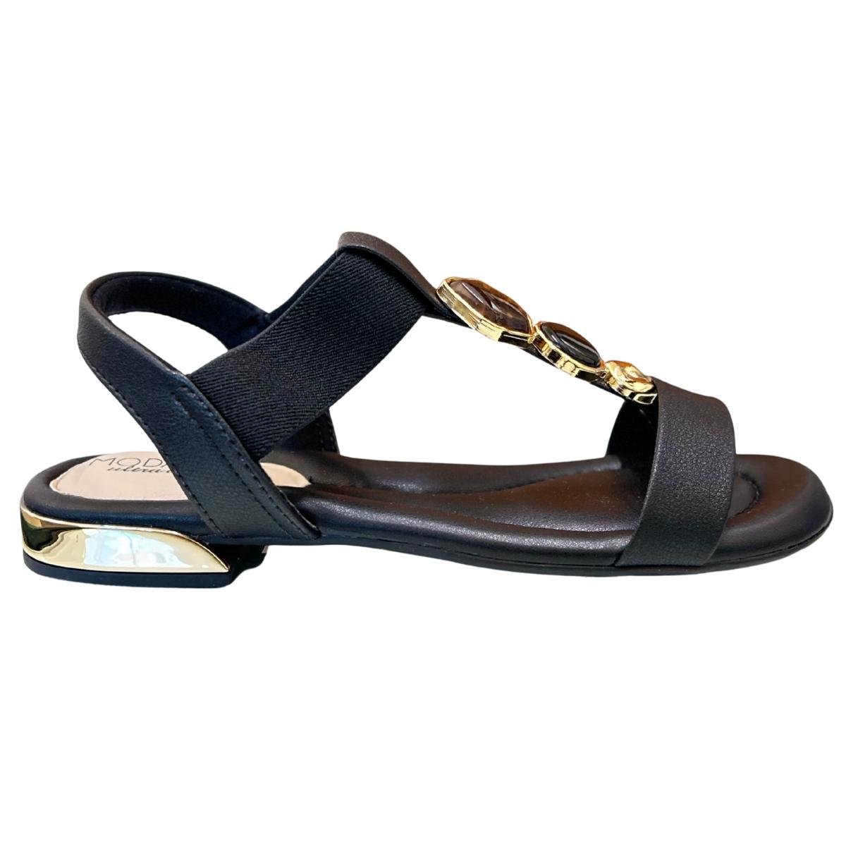 Sandália Rasteirinha Casual Feminino Modare 7217104 Preto Preto 2