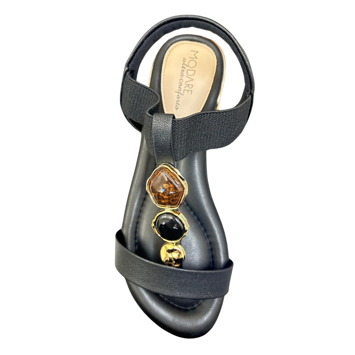 Sandália Rasteirinha Casual Feminino Modare 7217104 Preto Preto 4