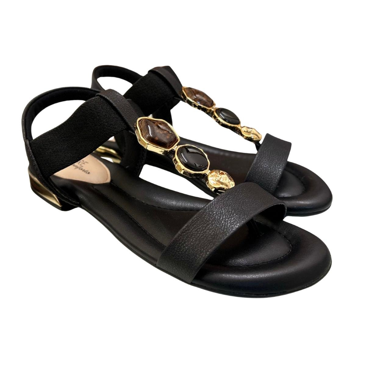 Sandália Rasteirinha Casual Feminino Modare 7217104 Preto Preto 5