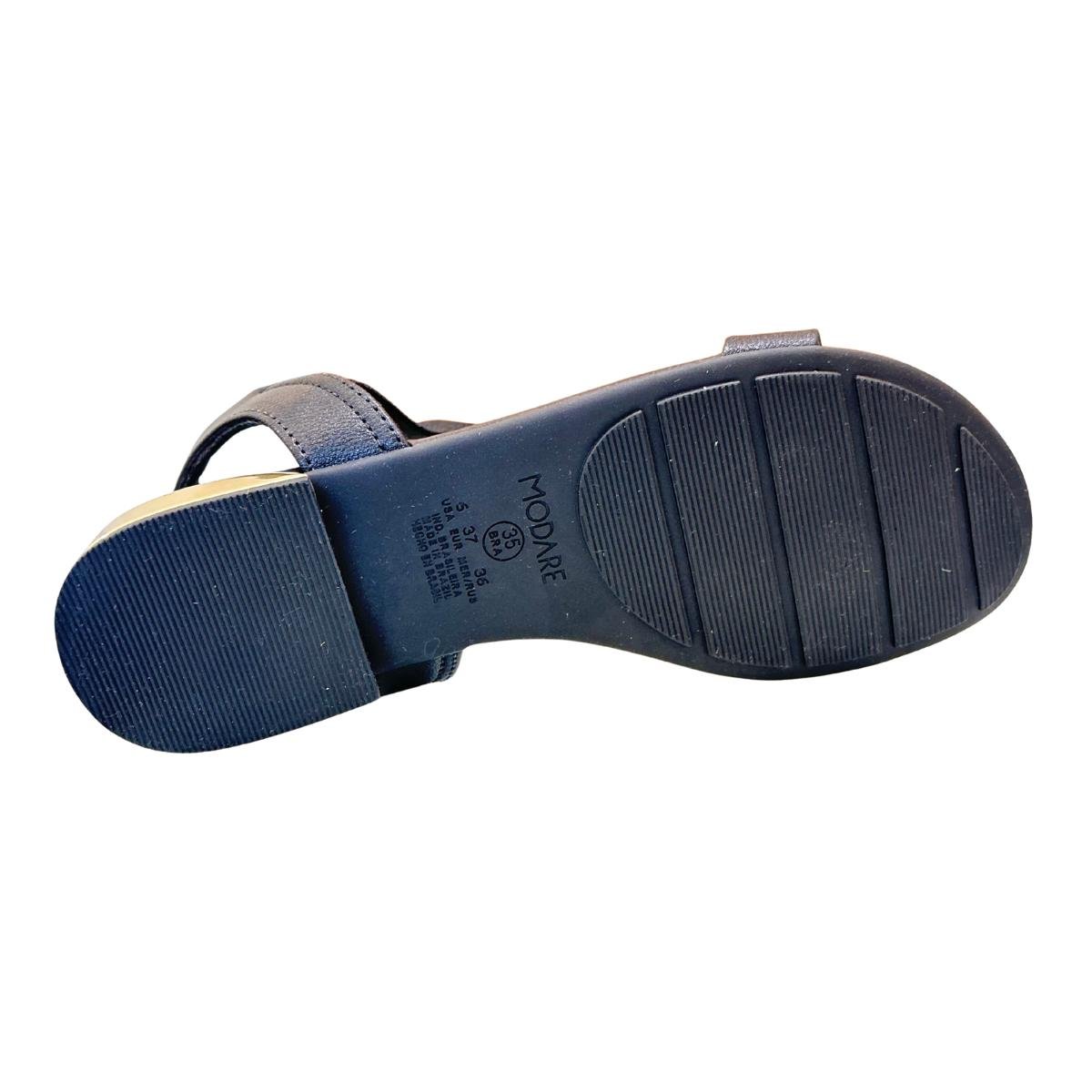 Sandália Rasteirinha Casual Feminino Modare 7217104 Preto Preto 7