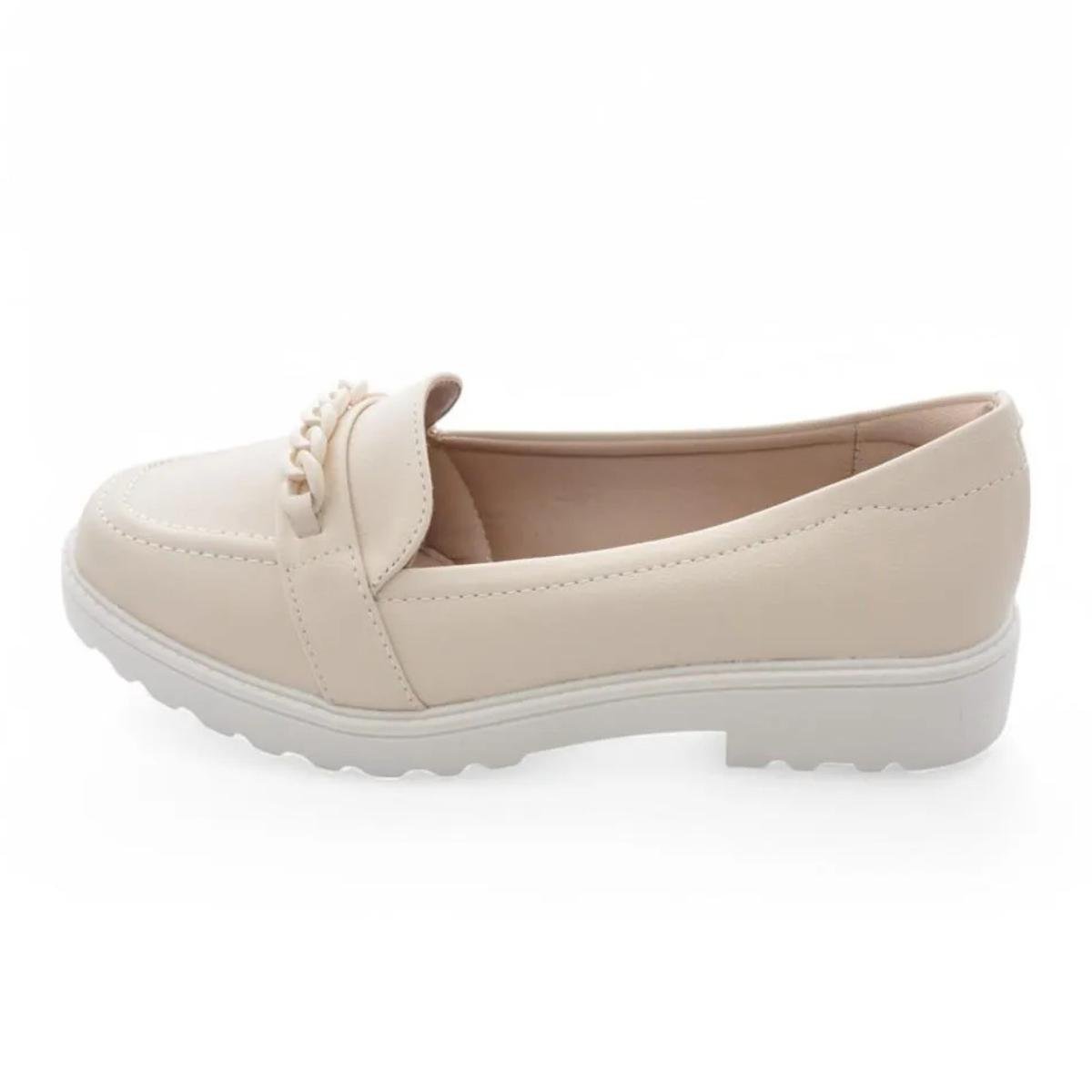 Sapato Mocassim Casual Feminino Modare 7357111 Creme Creme 3