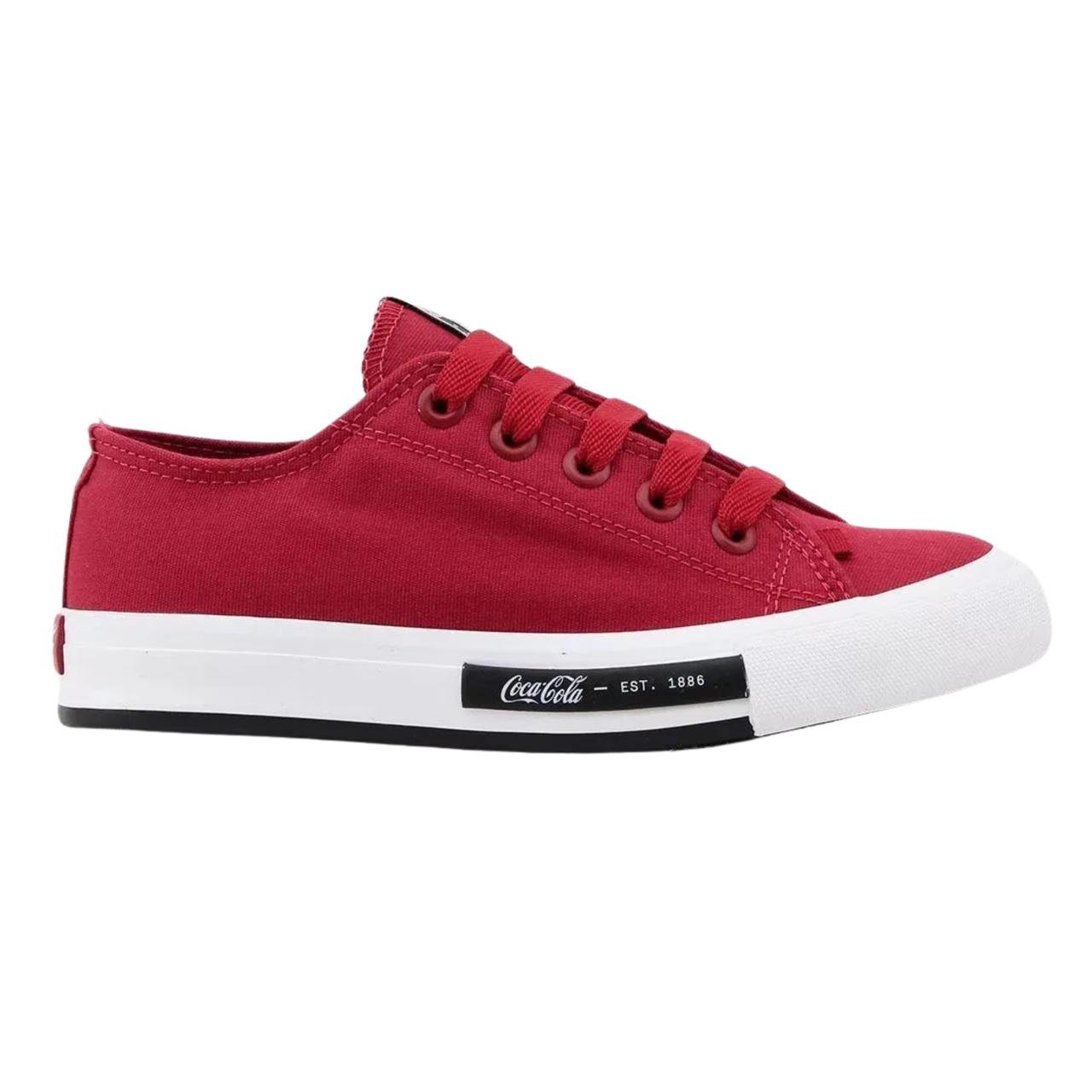 Tênis Casual Feminino Coca Cola CC1947 Vermelho