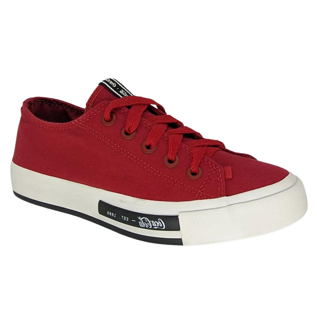 Tênis Casual Feminino Coca Cola CC1947 Vermelho Vermelho 2