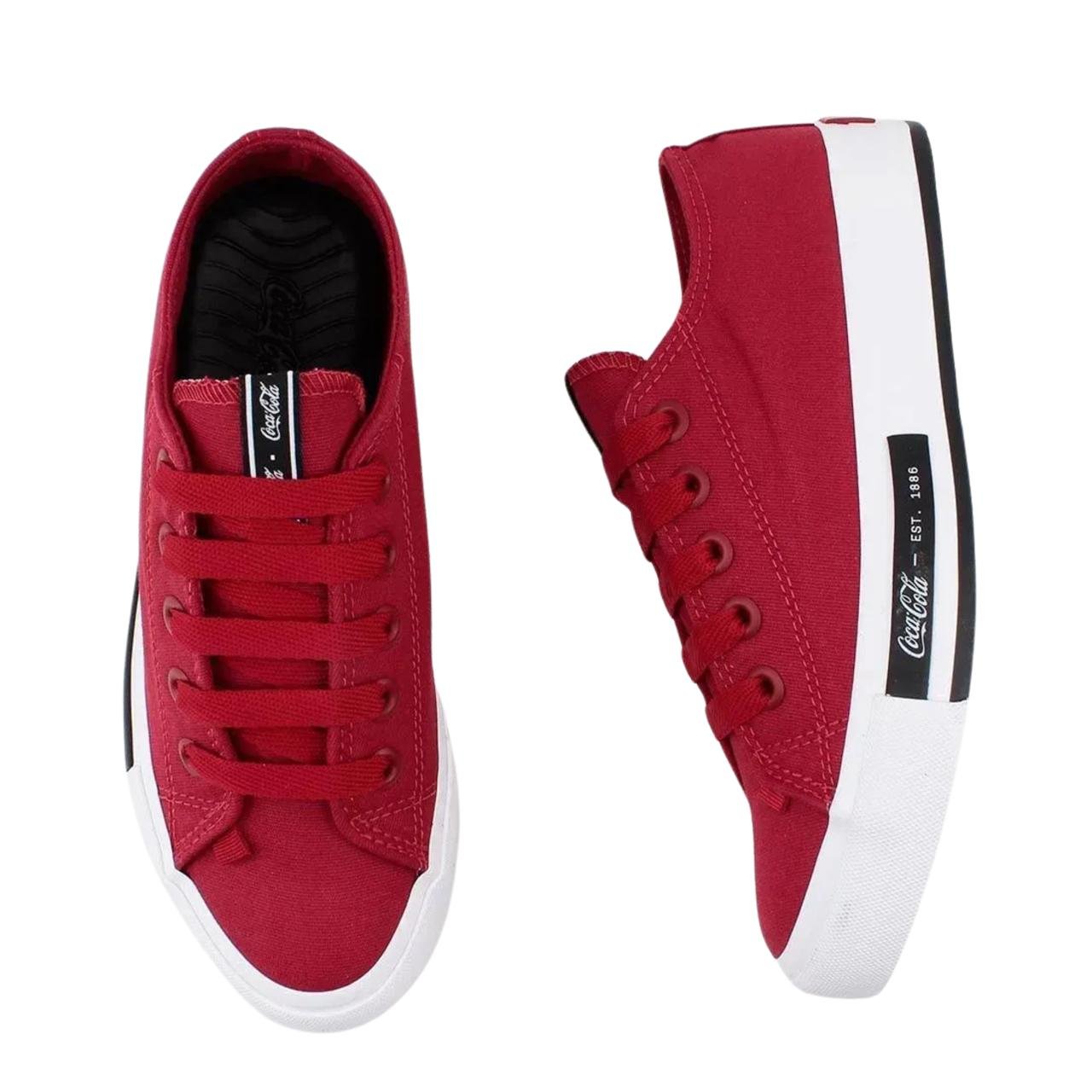 Tênis Casual Feminino Coca Cola CC1947 Vermelho Vermelho 5