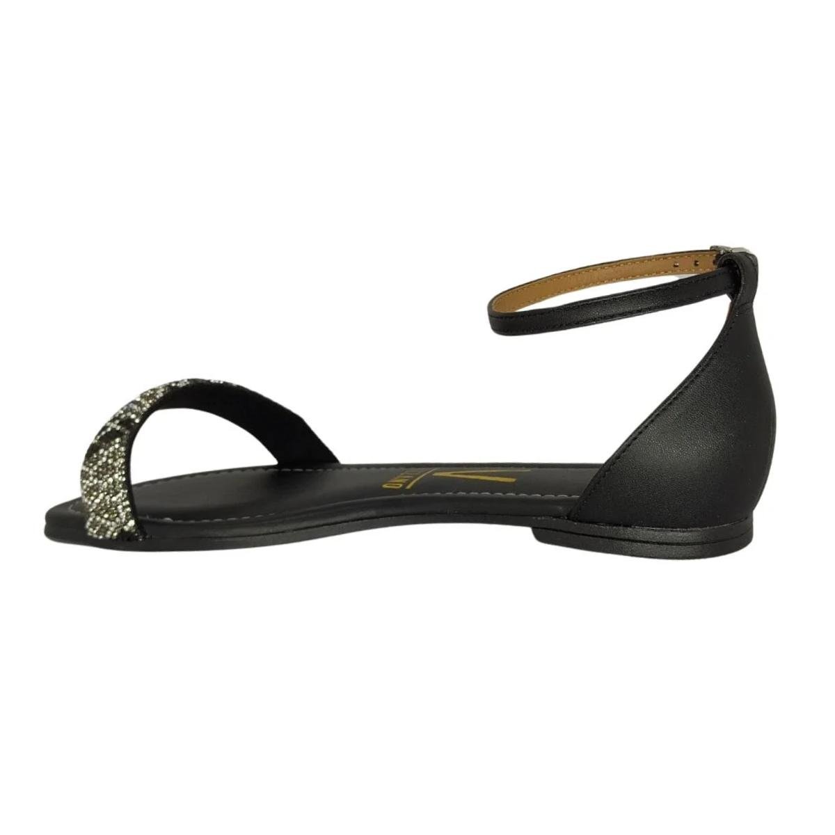 Sandália Rasteirinha Casual Feminino Vizzano 62351704 Preto Preto 3