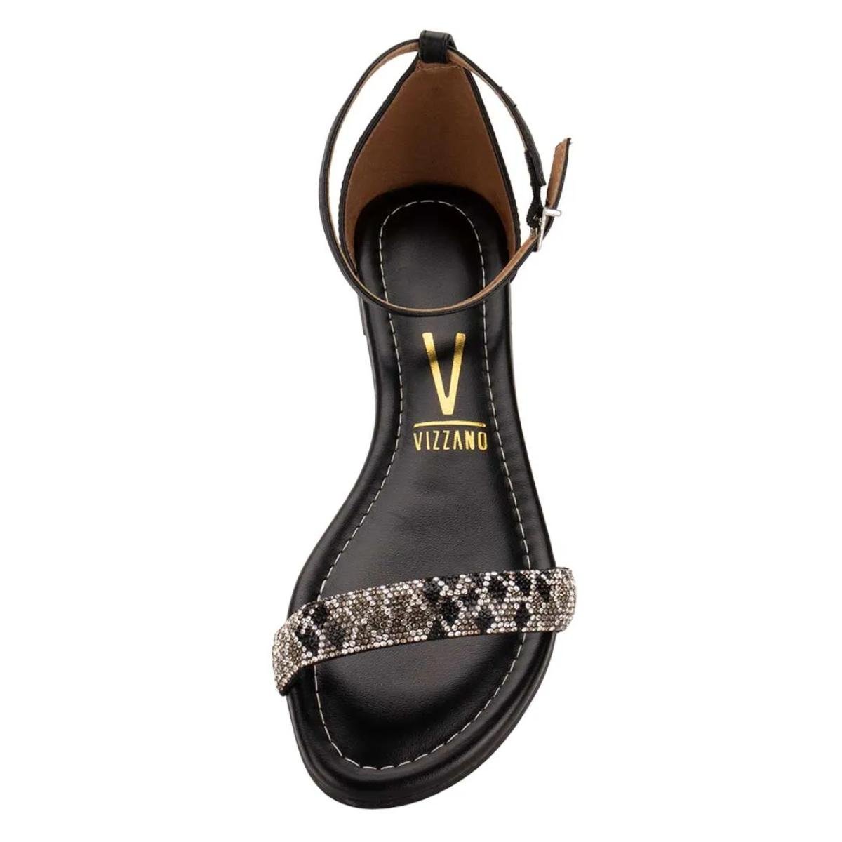 Sandália Rasteirinha Casual Feminino Vizzano 62351704 Preto Preto 4