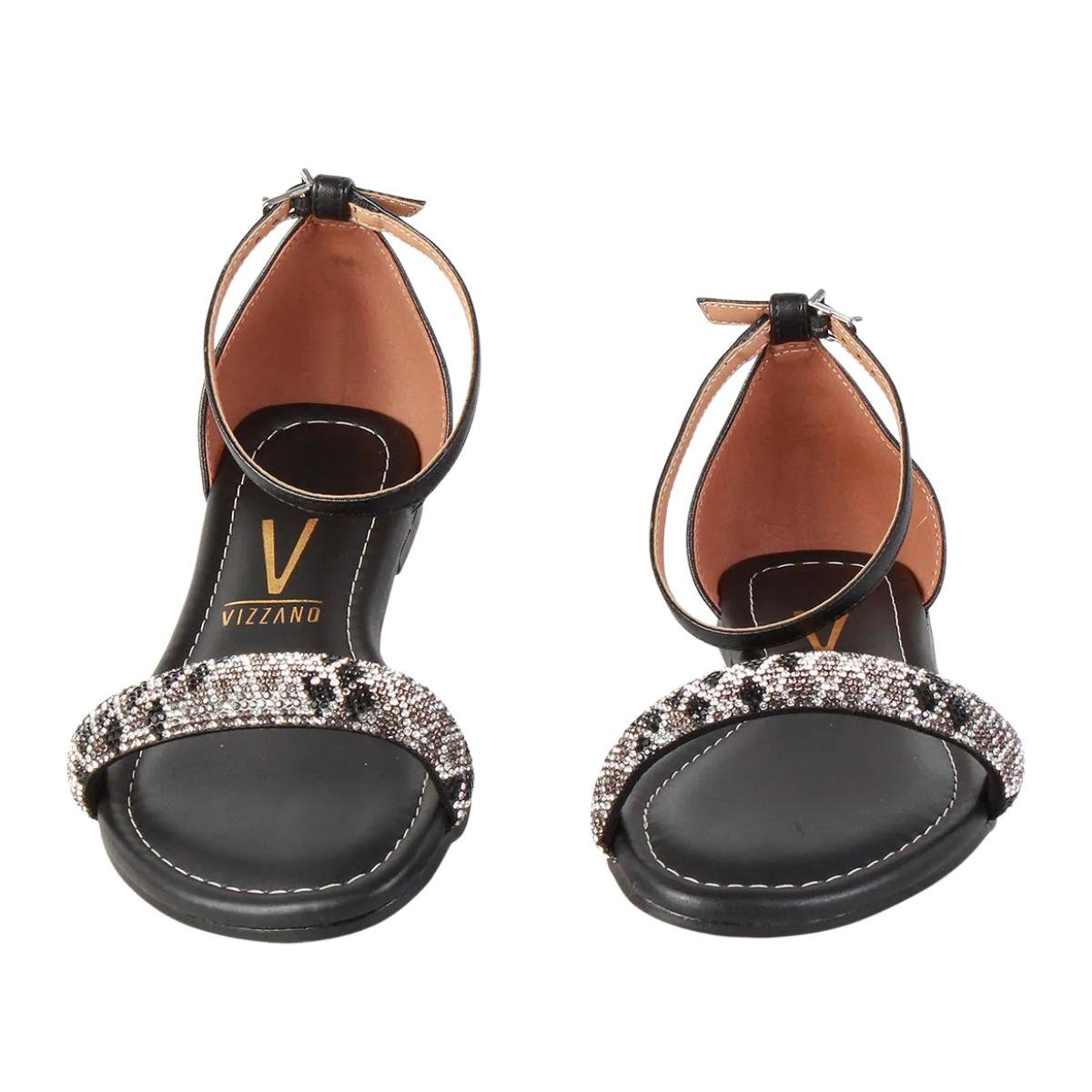 Sandália Rasteirinha Casual Feminino Vizzano 62351704 Preto Preto 5