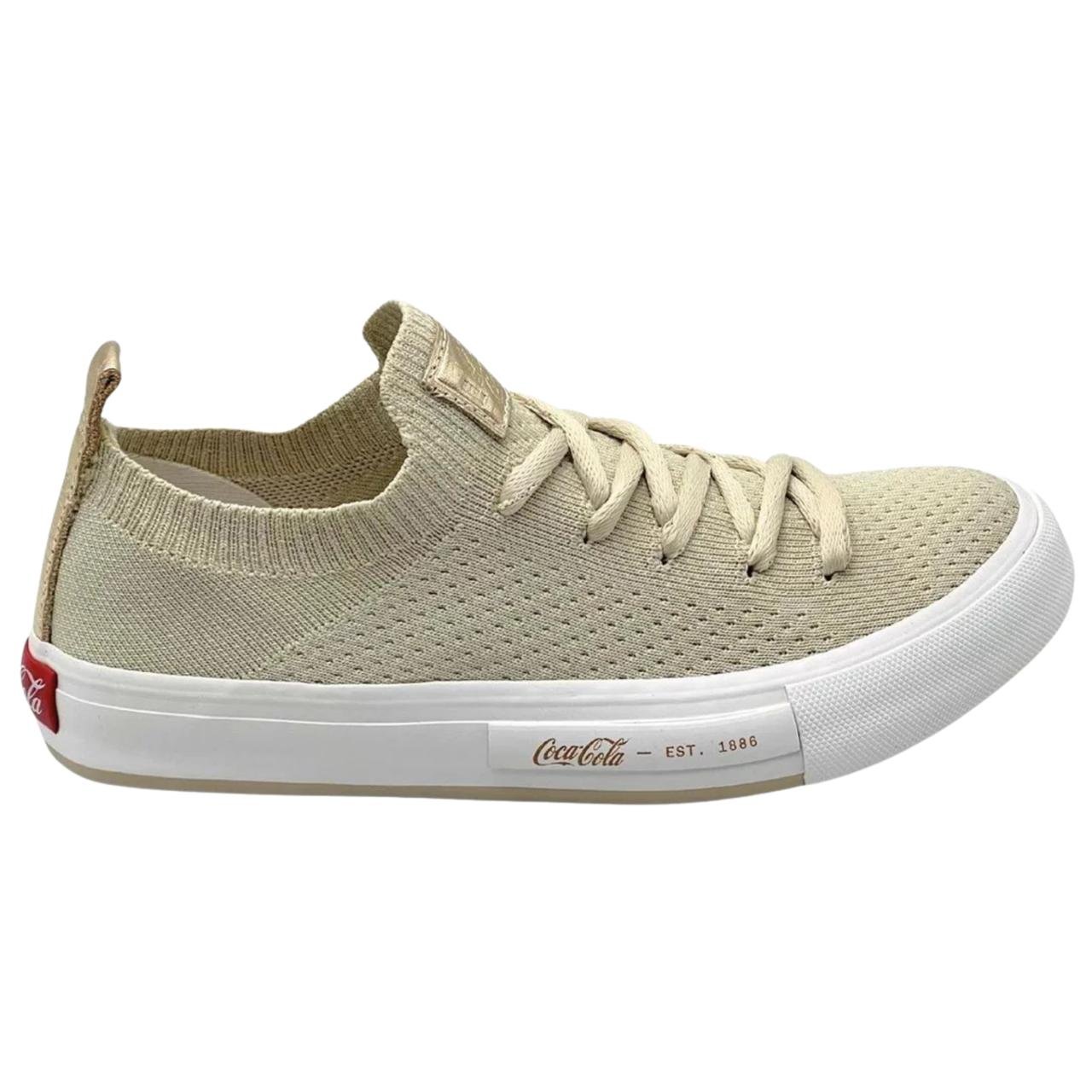 Tênis Casual Feminino Coca Cola CC2382 Areia