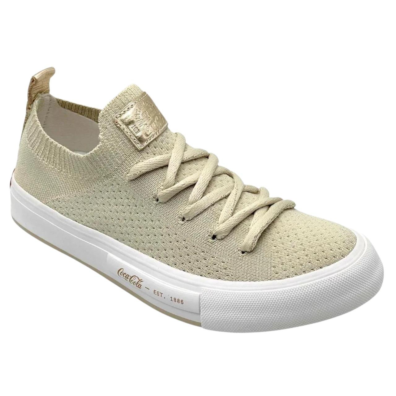 Tênis Casual Feminino Coca Cola CC2382 Areia Bege 2