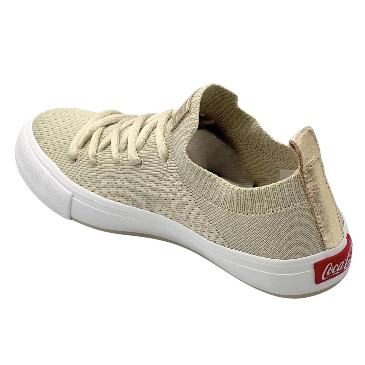 Tênis Casual Feminino Coca Cola CC2382 Areia Bege 3