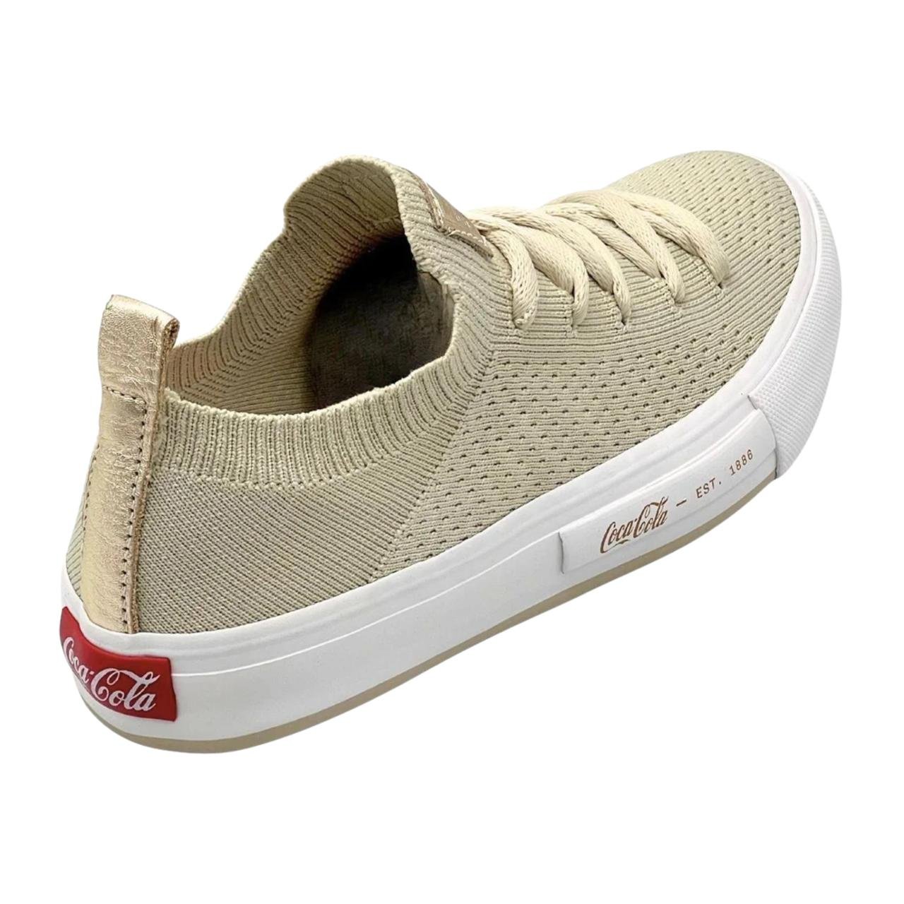 Tênis Casual Feminino Coca Cola CC2382 Areia Bege 4