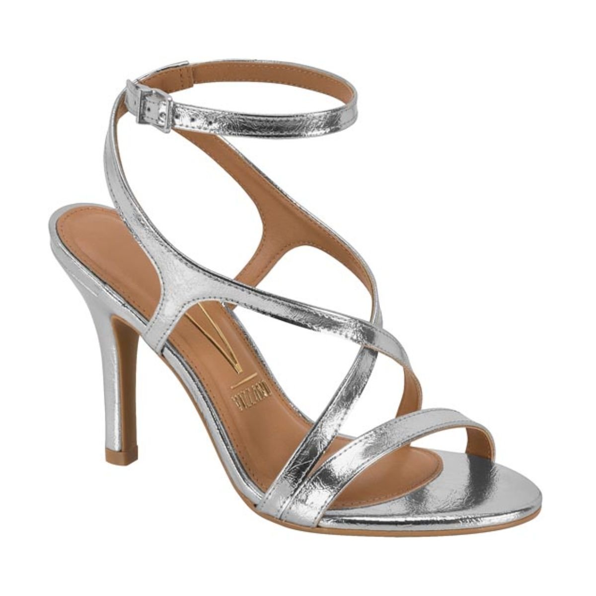Sandália Salto Fino Casual Feminino Vizzano 62491116 Prata