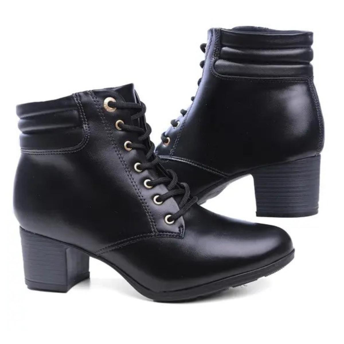 Bota Modare 7072103 Salto Baixo Coturno Confort Preto 2