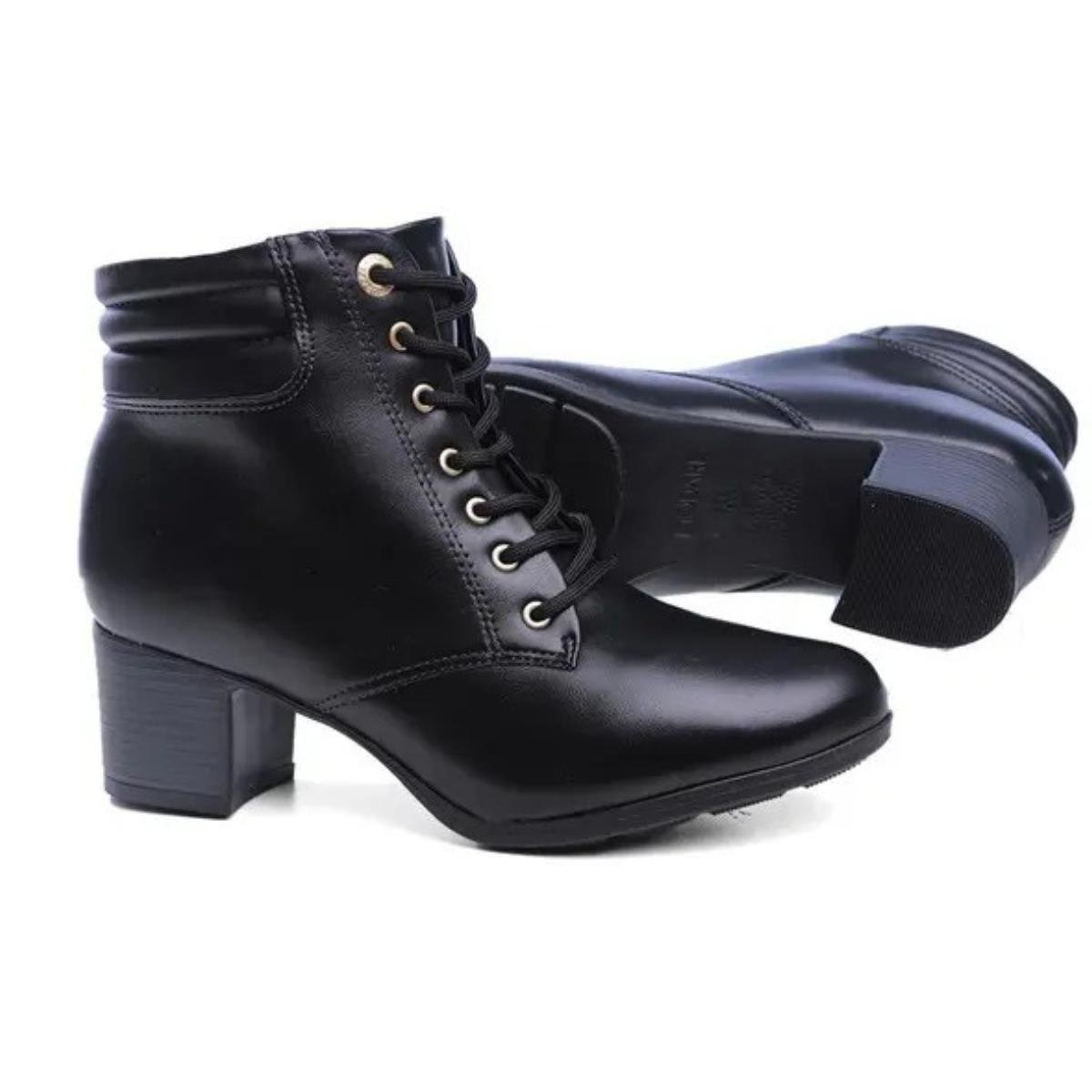 Bota Modare 7072103 Salto Baixo Coturno Confort Preto 3