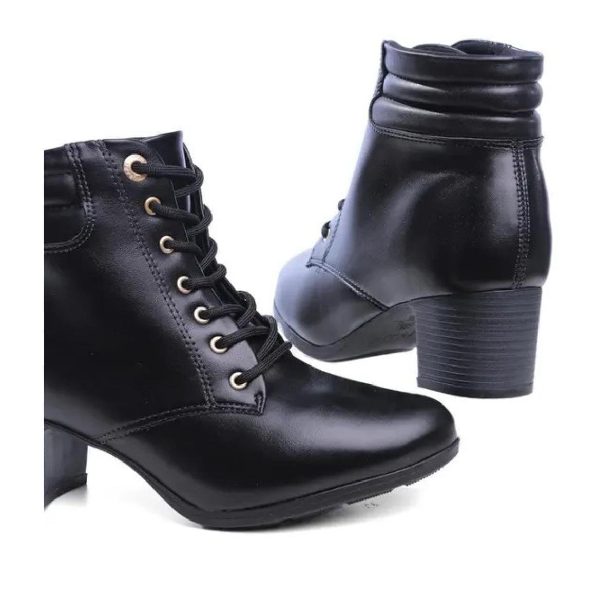 Bota Modare 7072103 Salto Baixo Coturno Confort Preto 4