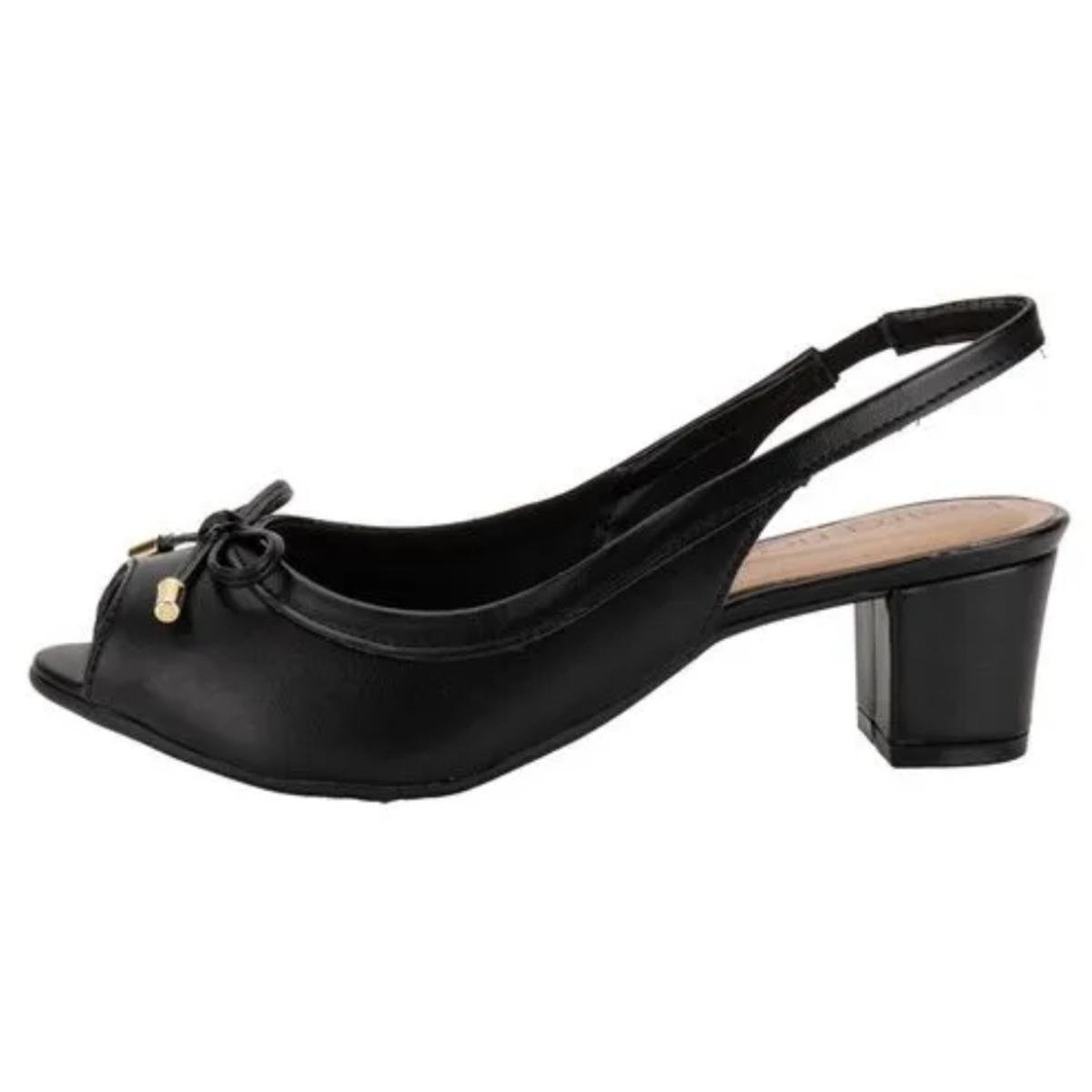 Sandália Peep Toe Casual Feminina Beira Rio 47771001 Preto 2