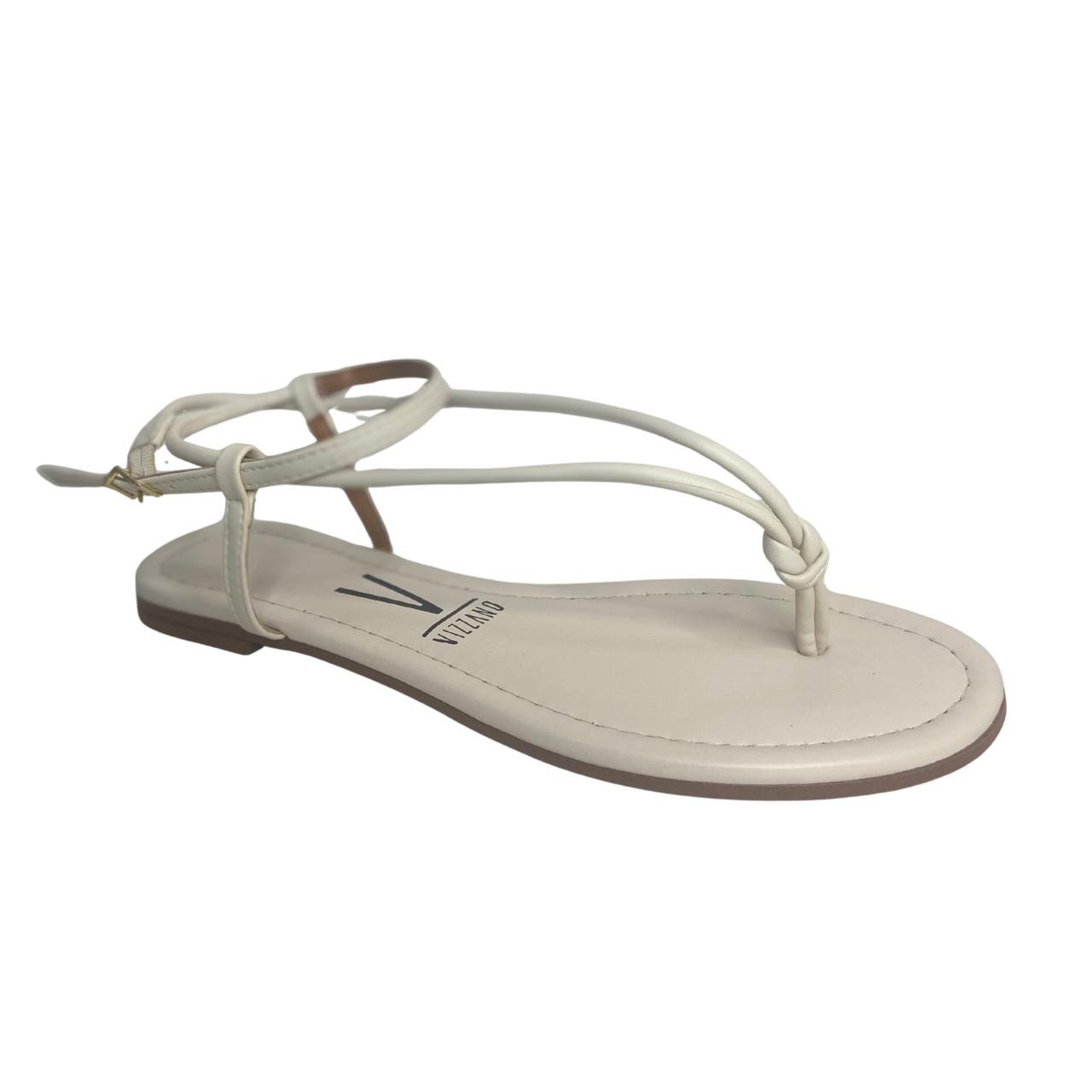 Sandália Rasteirinha Casual Feminina Vizzano 62351716 Off White