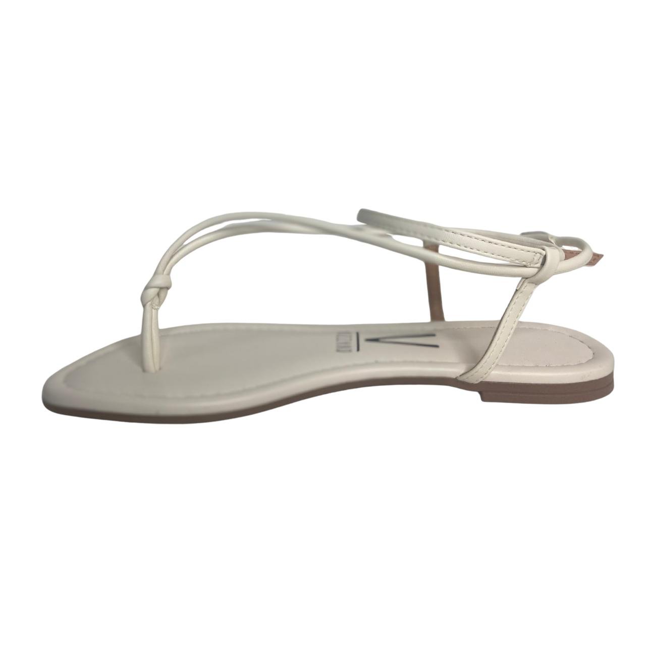 Sandália Rasteirinha Casual Feminina Vizzano 62351716 Off White Branco 3