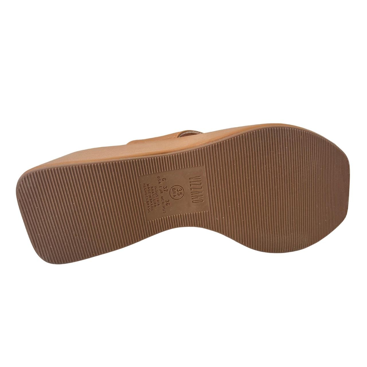 Tamanco Anabela Casual Feminino Vizzano 6559106 Marrom Marrom 6