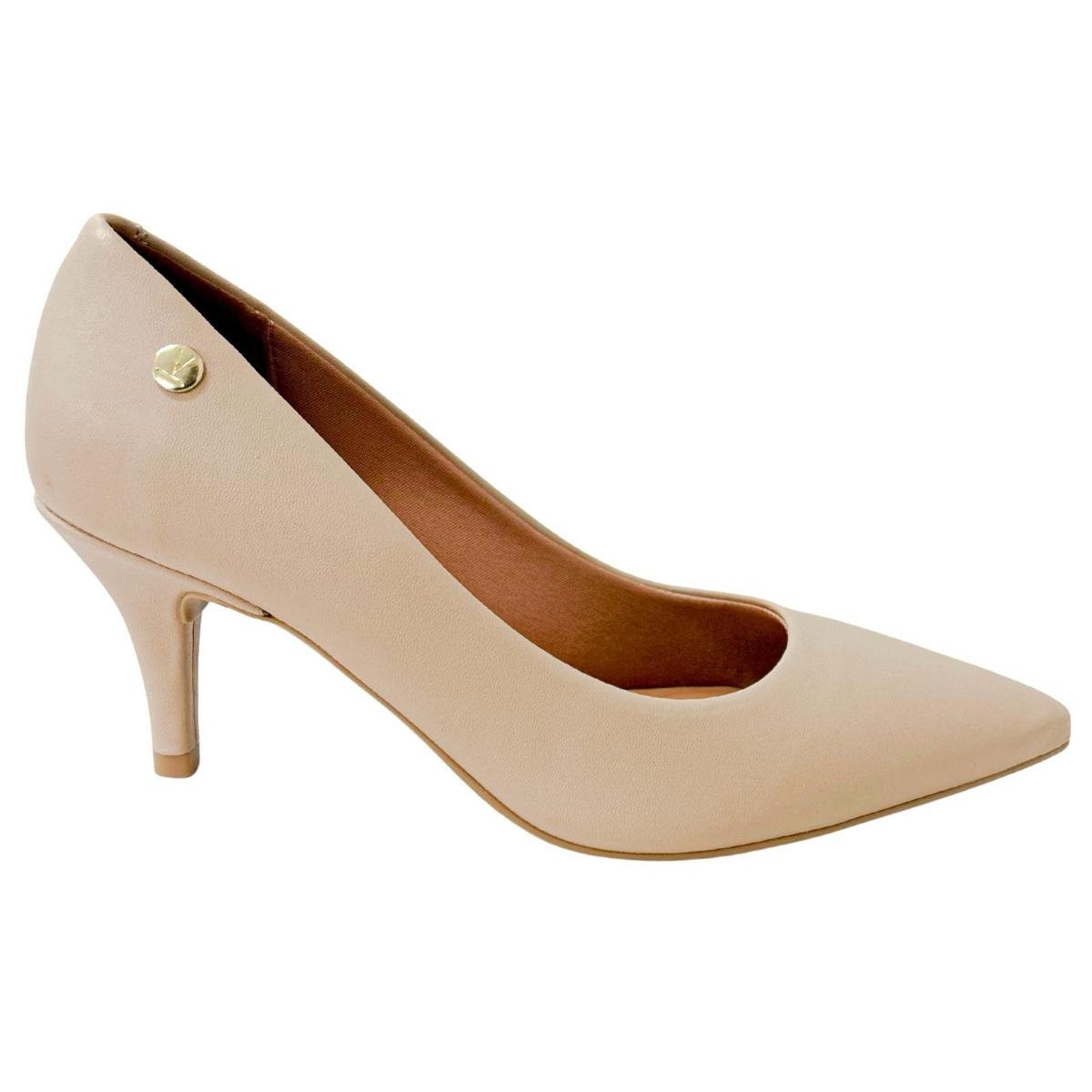 Sapato Scarpin Feminino Vizzano 1185702 Bege Salto Médio Bege 2