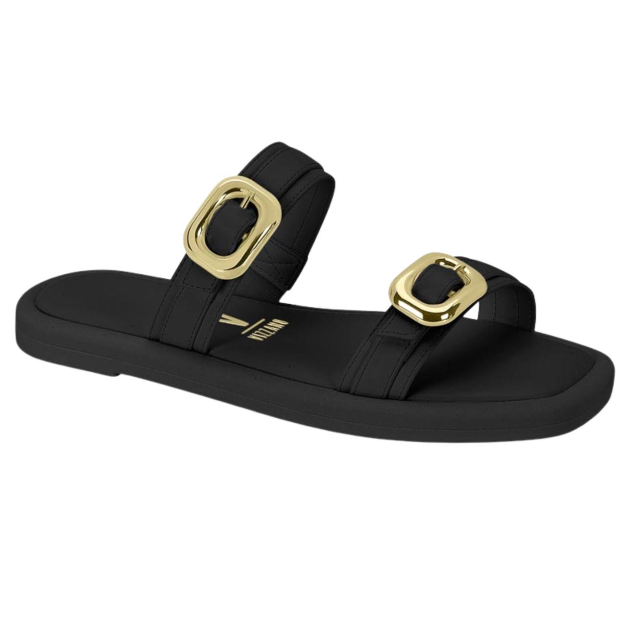 Sandália Flat Casual Feminina Vizzano 6522102 Preto