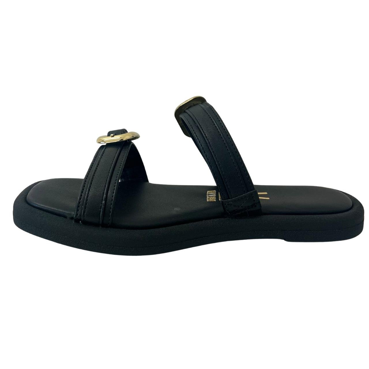 Sandália Flat Casual Feminina Vizzano 6522102 Preto Preto 3