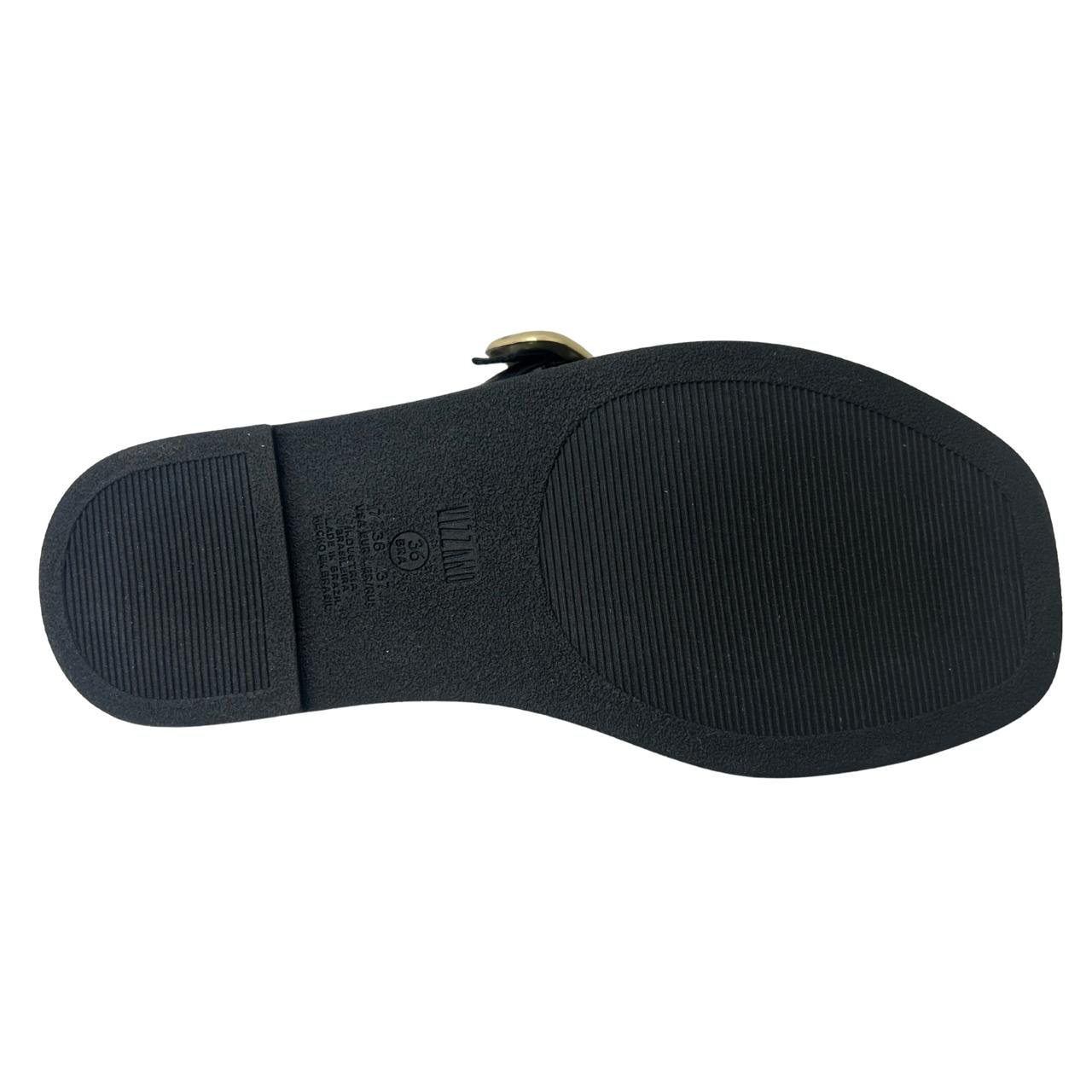 Sandália Flat Casual Feminina Vizzano 6522102 Preto Preto 6