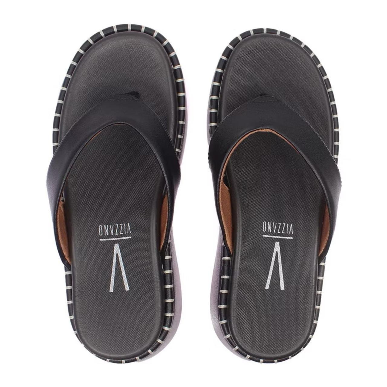 Tamanco Flat Casual Feminino Vizzano 6519104 Preto Preto 3