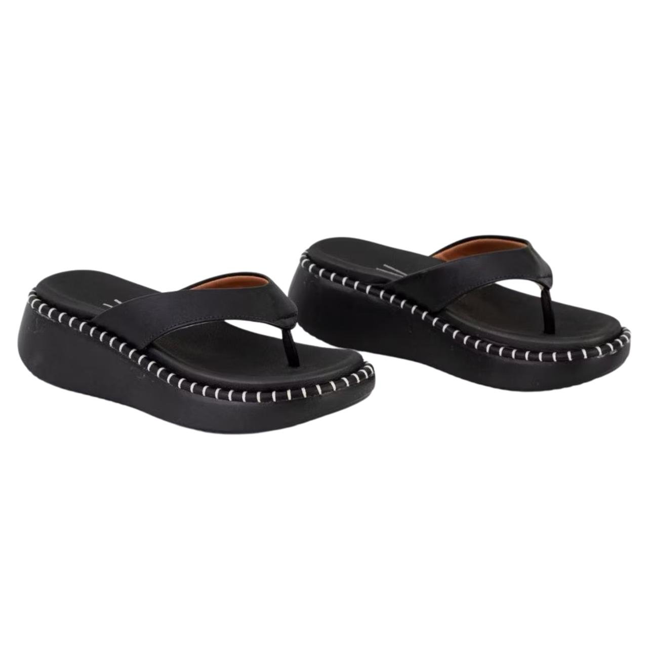 Tamanco Flat Casual Feminino Vizzano 6519104 Preto Preto 5