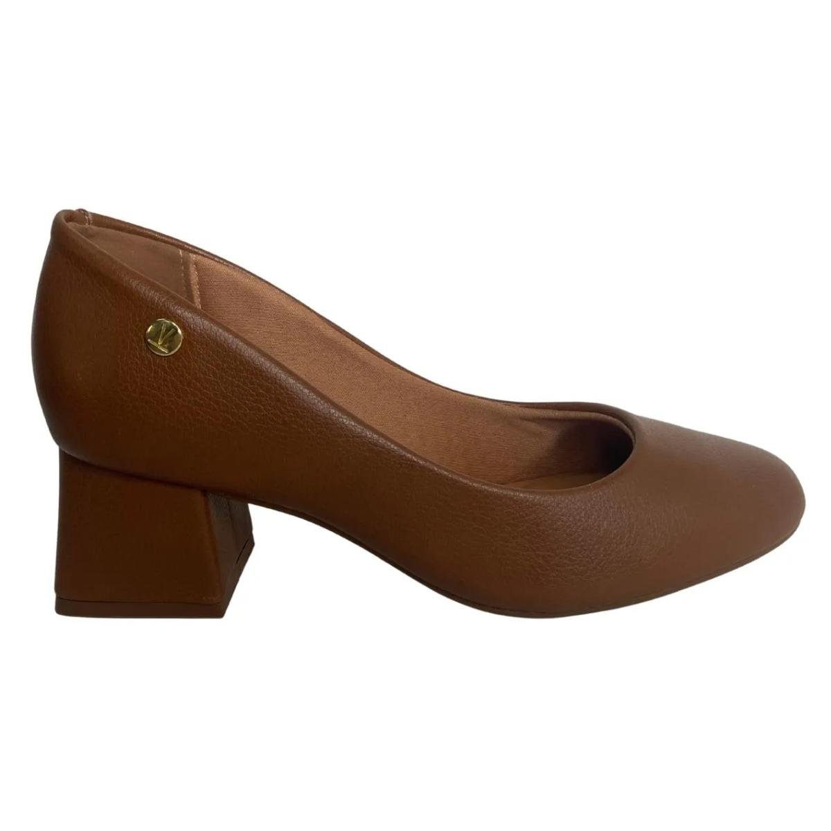 Sapato Scarpin Salto Grosso Casual Feminino Vizzano 1423100 Marrom Marrom 2