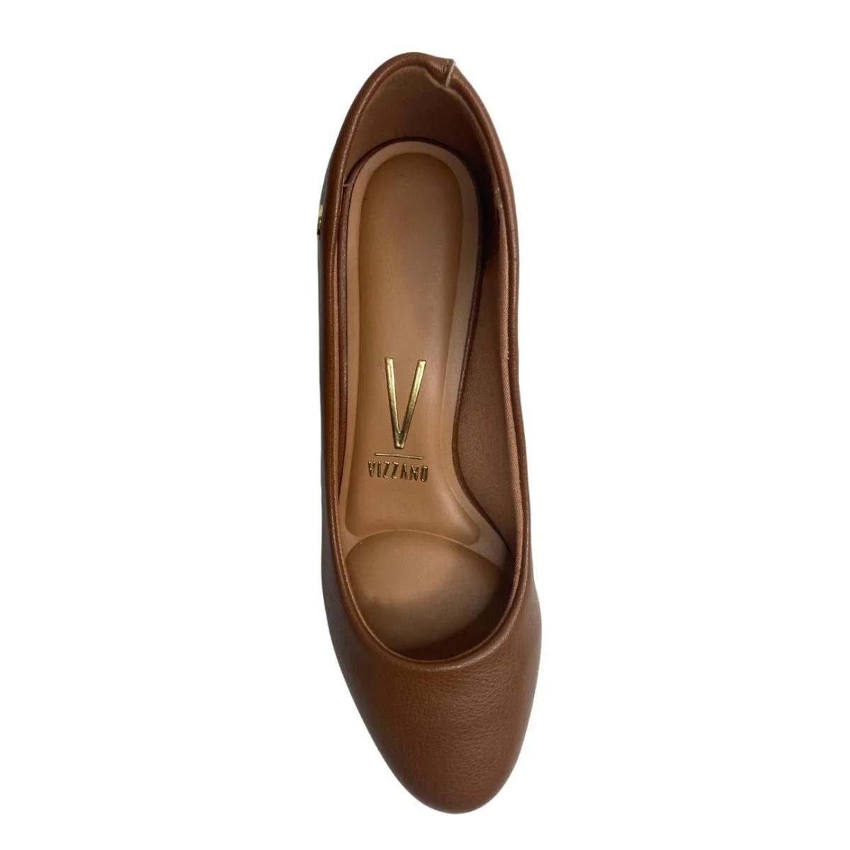 Sapato Scarpin Salto Grosso Casual Feminino Vizzano 1423100 Marrom Marrom 4