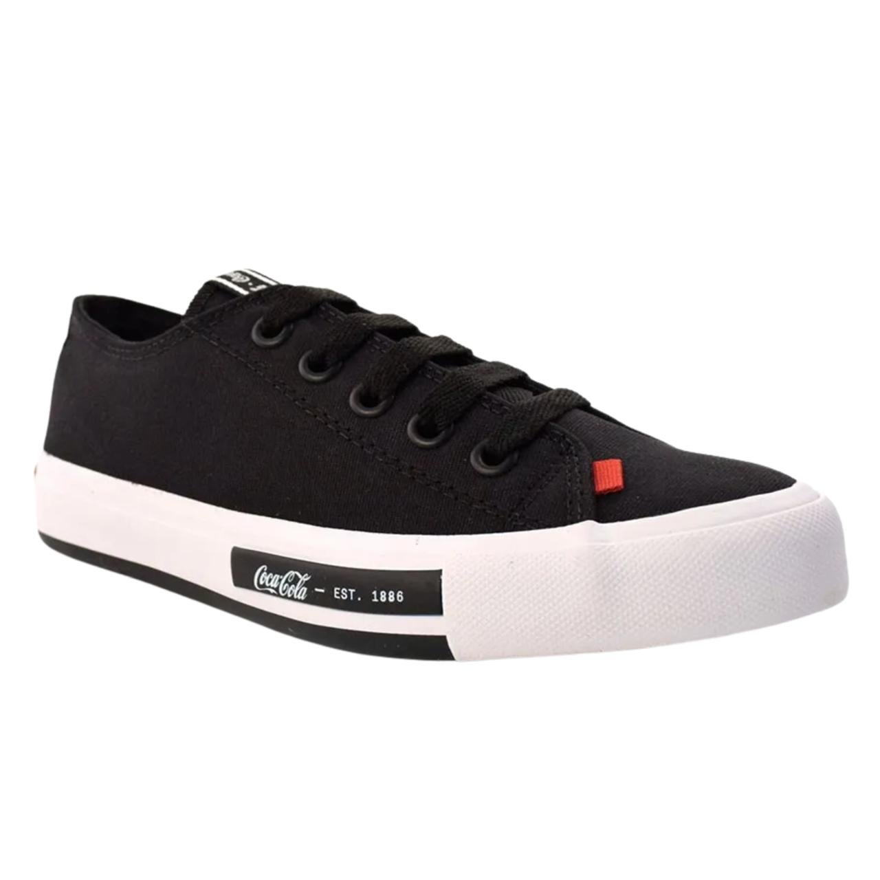 Tênis Casual Feminino Coca Cola CC1947 Preto Preto 2