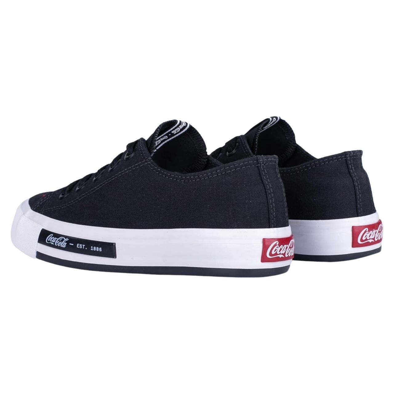 Tênis Casual Feminino Coca Cola CC1947 Preto Preto 4